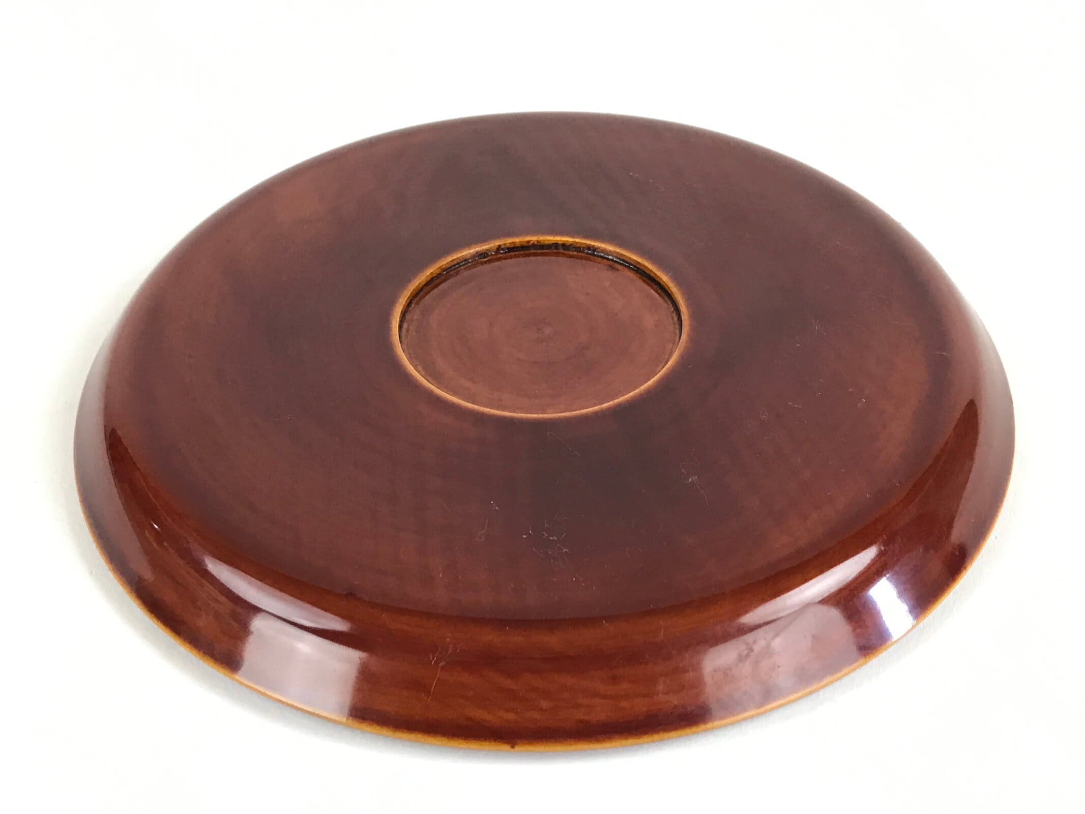 Japanese Wooden Lacquered Serving Tray Vtg Hida Shunkei Obon Brown UR867