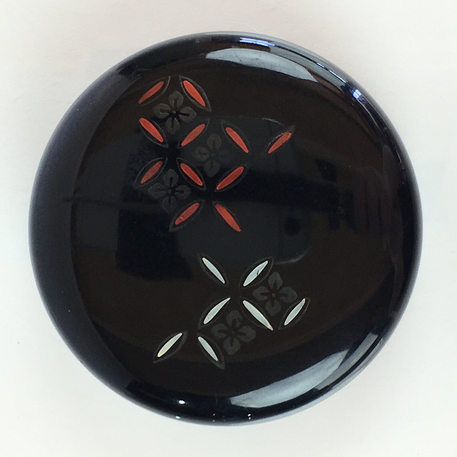 Japanese Wooden Lacquered Tea Caddy Vtg Natsume Sado Ceremony Black NM88