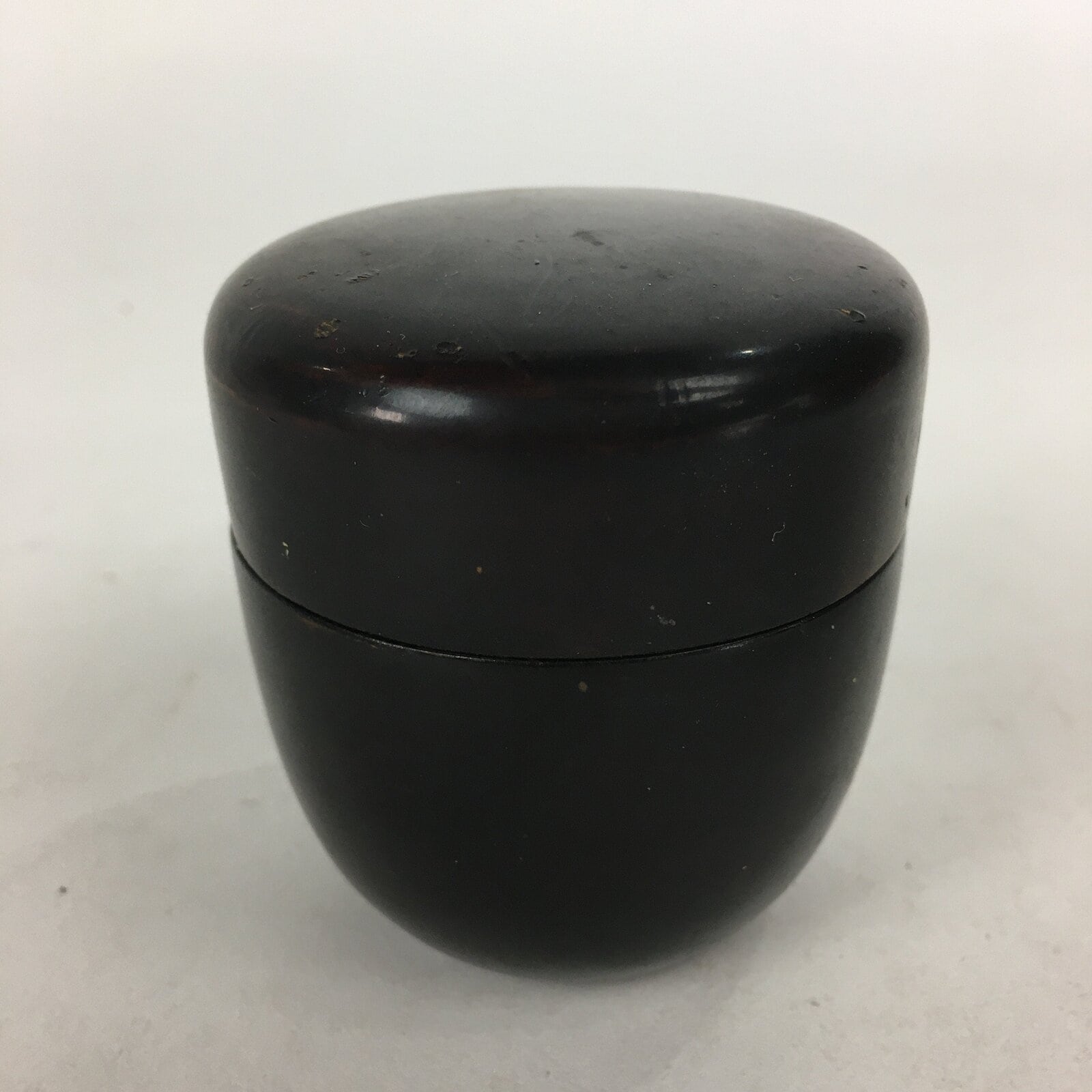 Japanese Wooden Lacquered Tea Caddy Vtg Natsume Sado Ceremony Brown NM85