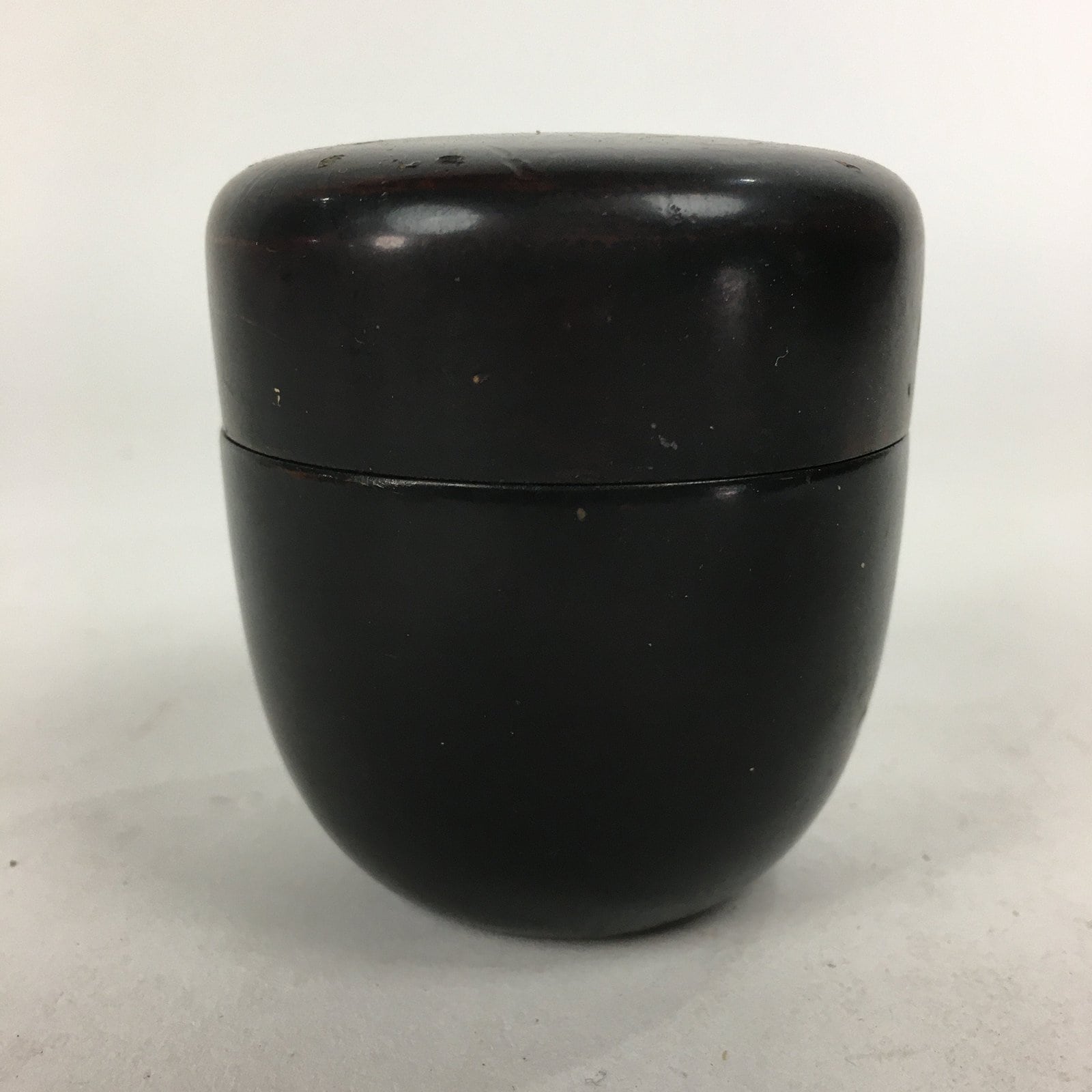 Japanese Wooden Lacquered Tea Caddy Vtg Natsume Sado Ceremony Brown NM85