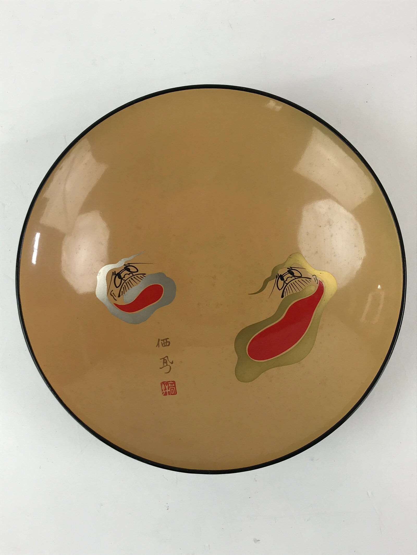 Japanese Wooden Lacquerware Snack Bowl Kashiki Chopsticks Vtg Tea Ceremony PX670