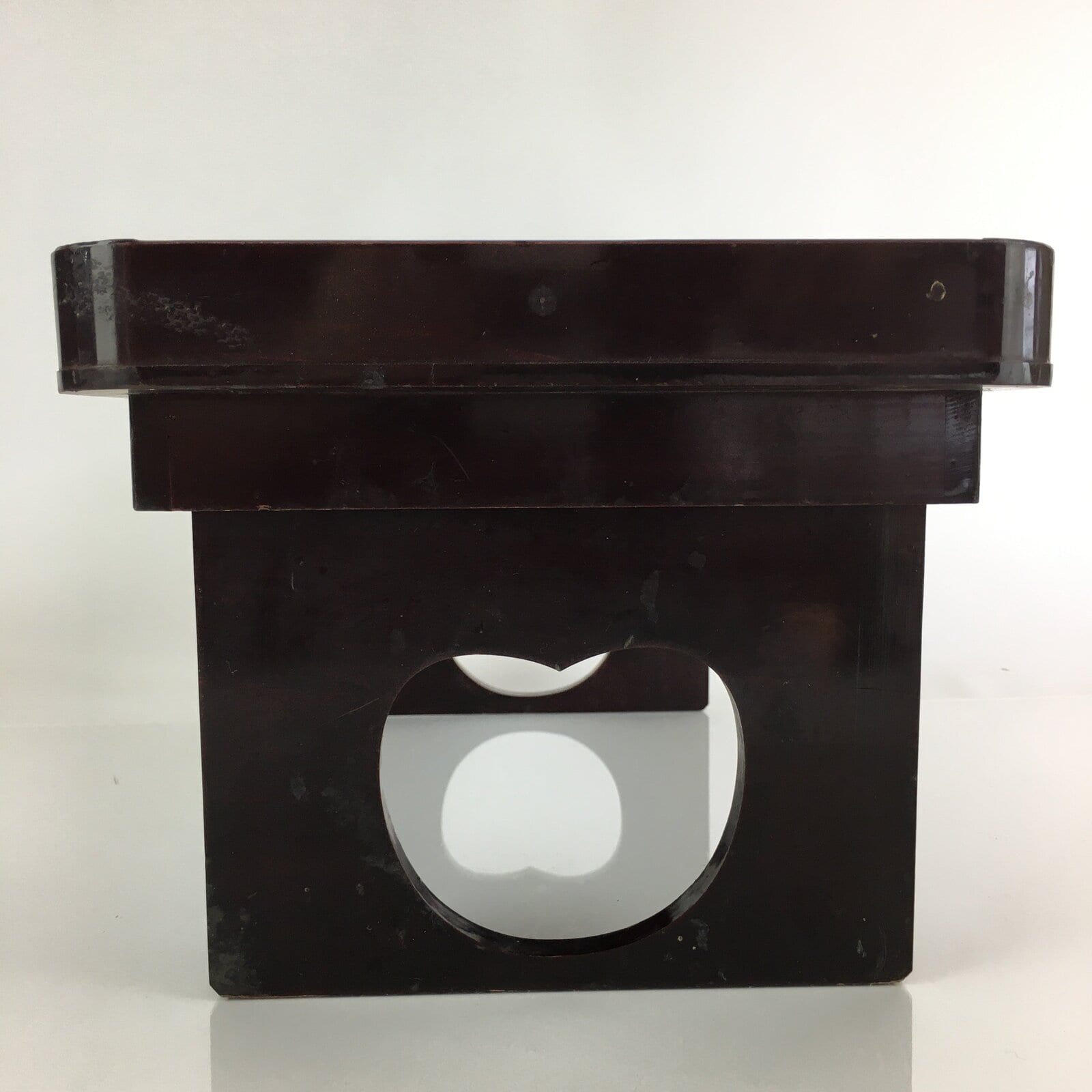 Japanese Wooden Legged Tray Folding Table Vtg Ozen Lacquered Black UR798