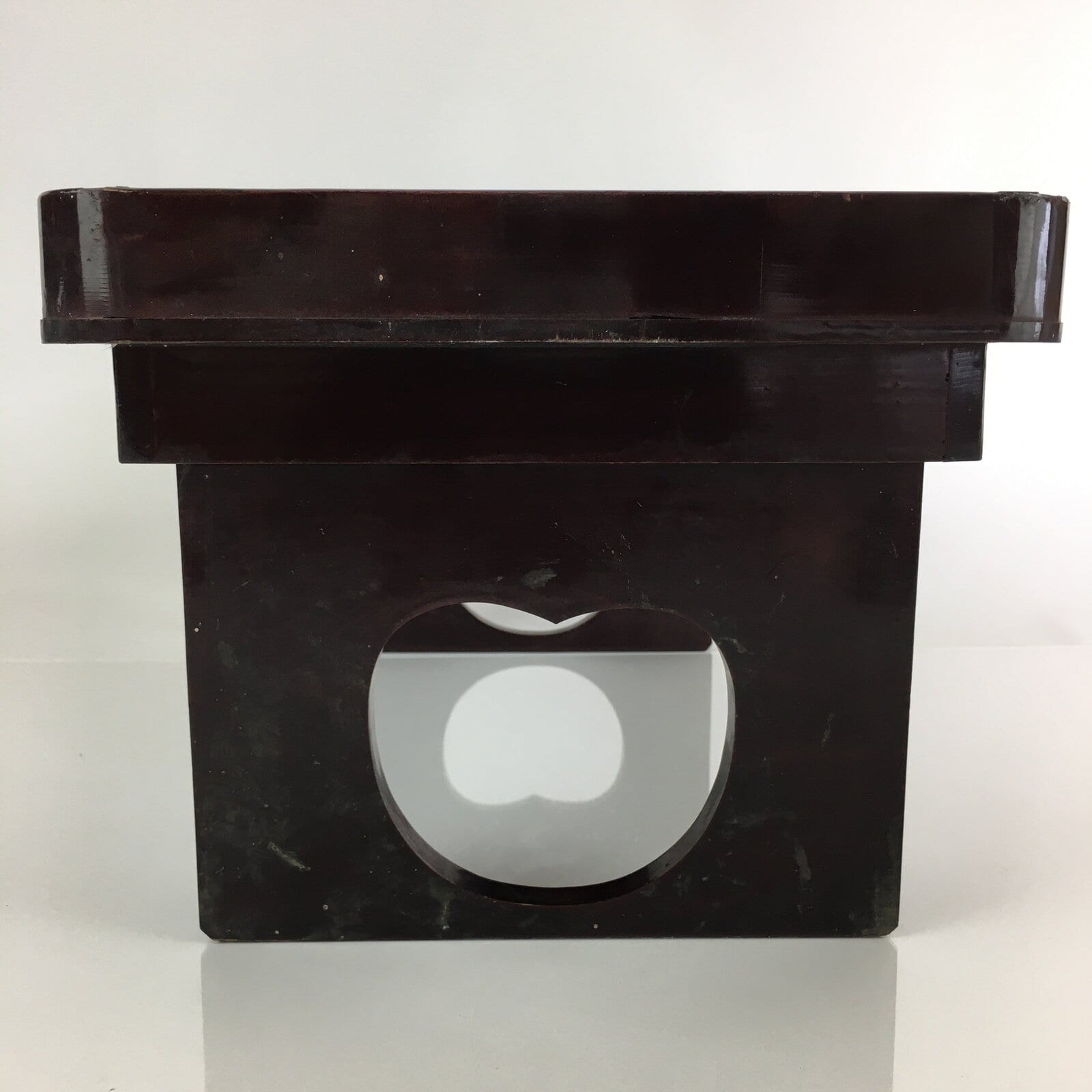 Japanese Wooden Legged Tray Folding Table Vtg Ozen Lacquered Black UR798