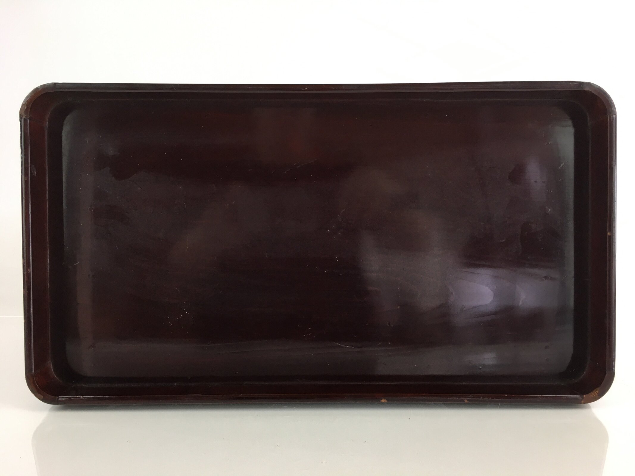 Japanese Wooden Legged Tray Folding Table Vtg Ozen Lacquered Black UR798