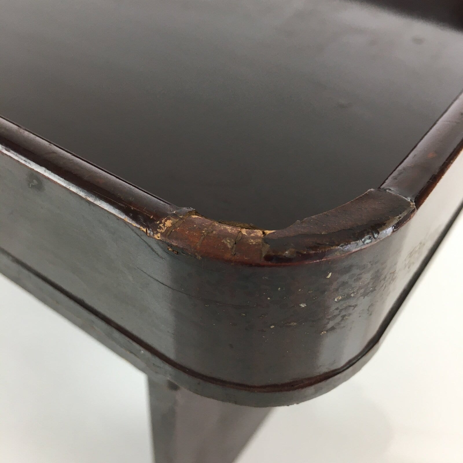 Japanese Wooden Legged Tray Folding Table Vtg Ozen Lacquered Black UR798