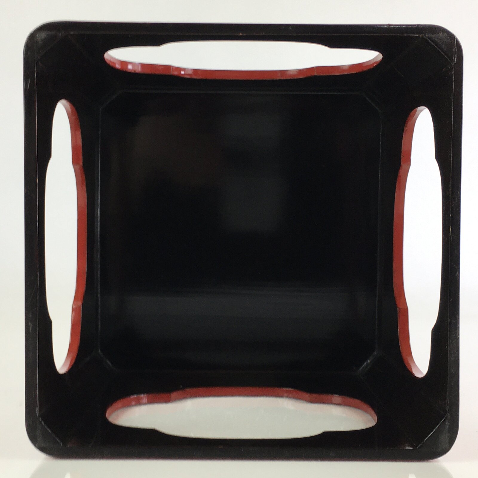 Japanese Wooden Legged Tray Lacquered Table Vtg Ozen Maki-e Red UR803