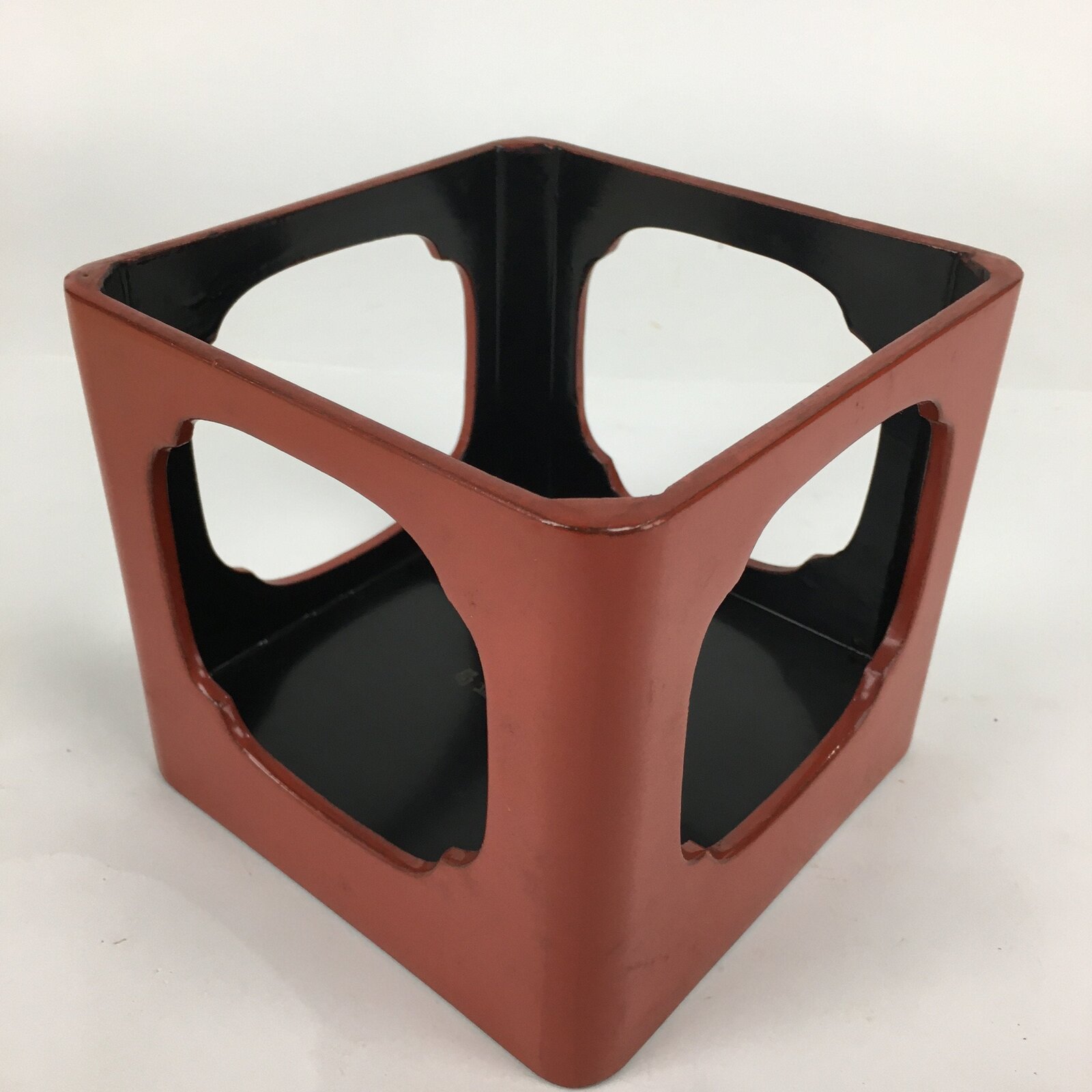 Japanese Wooden Legged Tray Lacquered Table Vtg Ozen Red Nurimono PX562