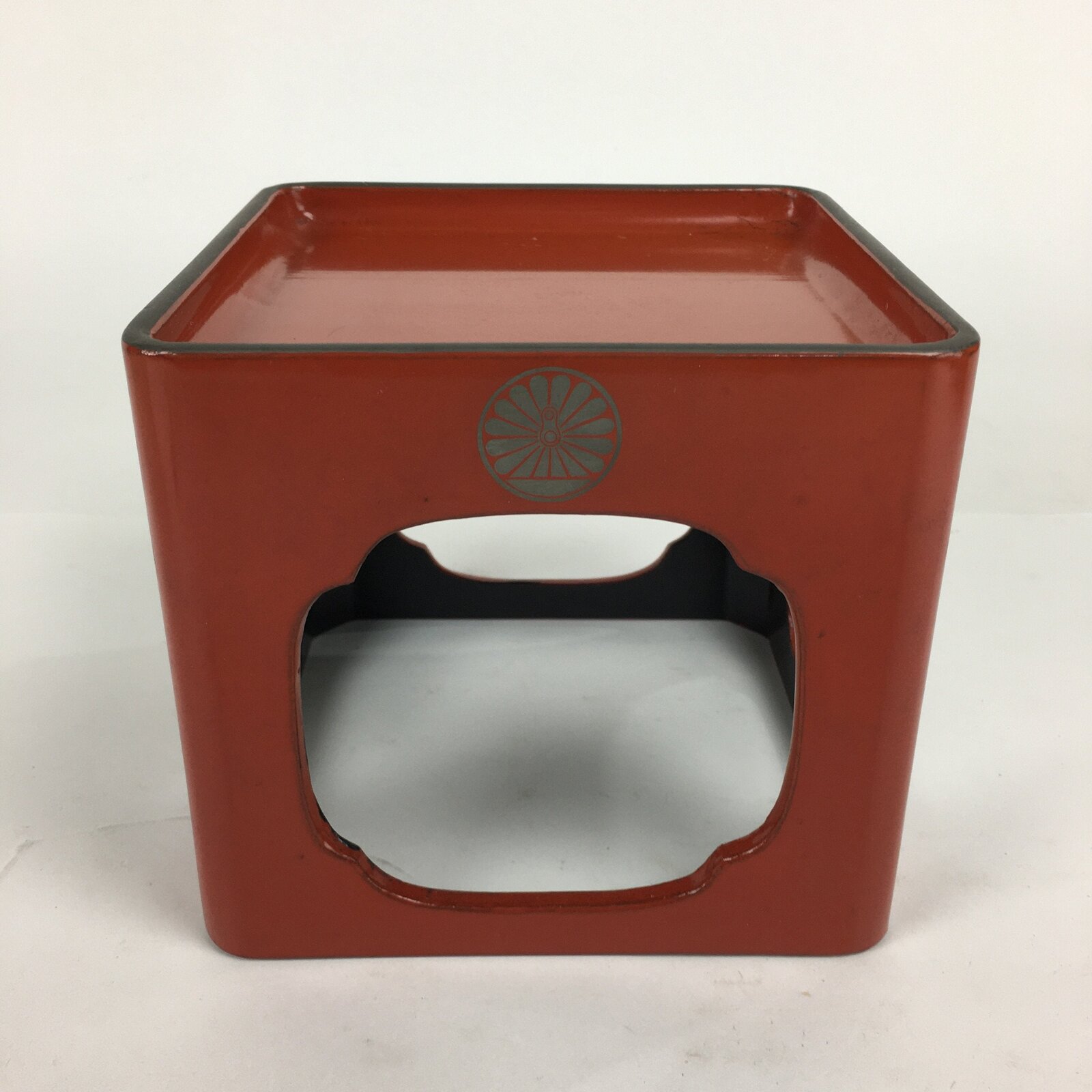 Japanese Wooden Legged Tray Lacquered Table Vtg Ozen Red Nurimono PX562