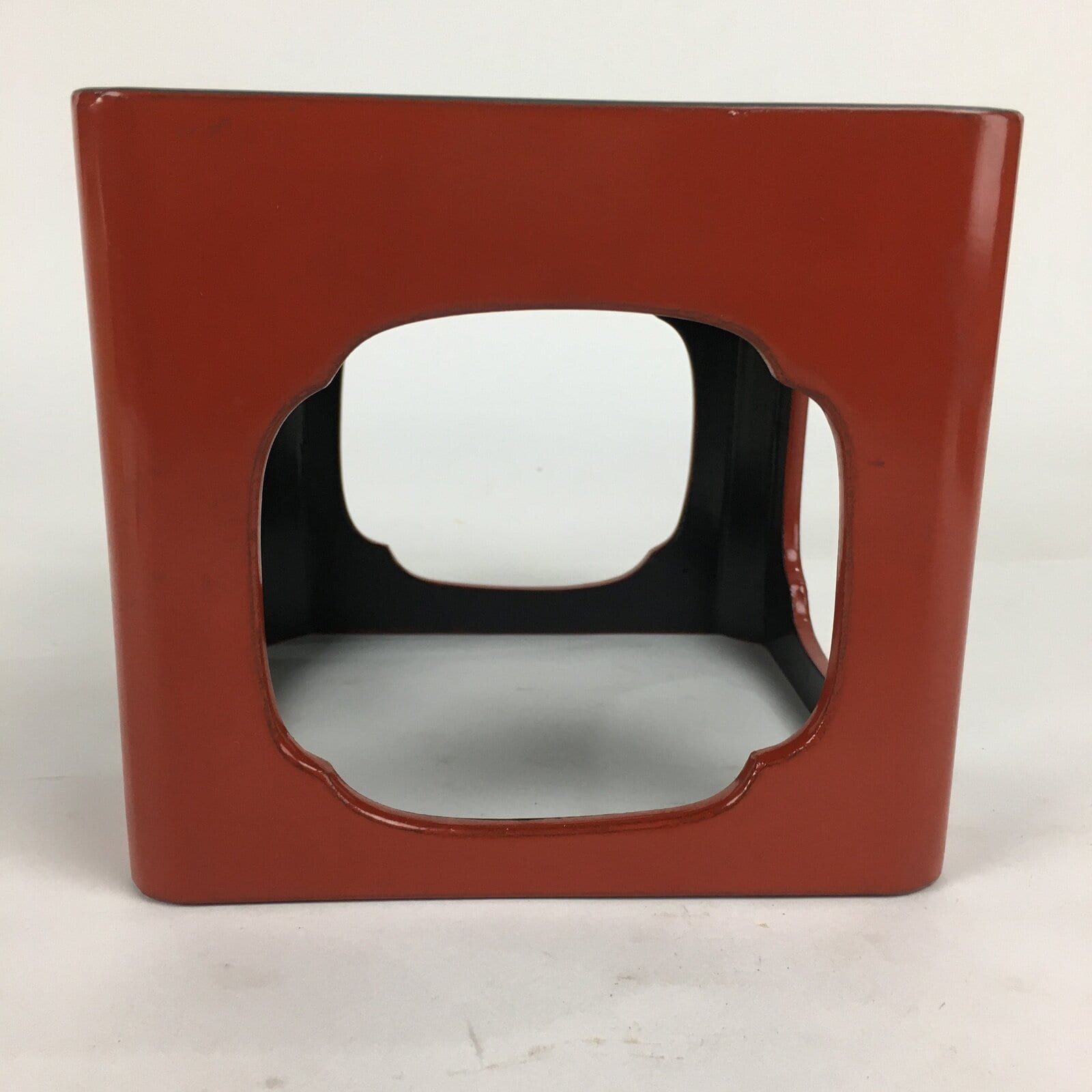 Japanese Wooden Legged Tray Lacquered Table Vtg Ozen Red Nurimono PX562