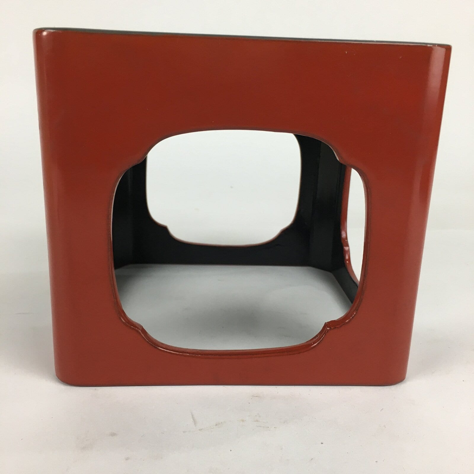 Japanese Wooden Legged Tray Lacquered Table Vtg Ozen Red Nurimono PX562