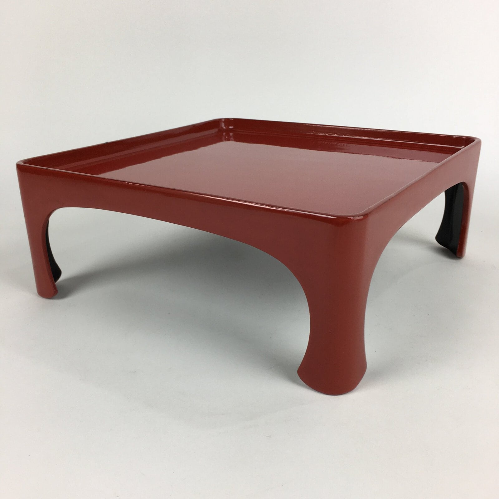 Japanese Wooden Legged Tray Lacquered Table Vtg Ozen Red Nurimono UR745