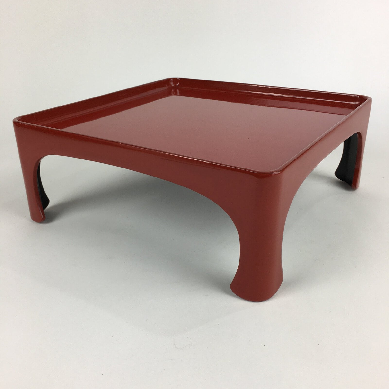 Japanese Wooden Legged Tray Lacquered Table Vtg Ozen Red Nurimono UR747
