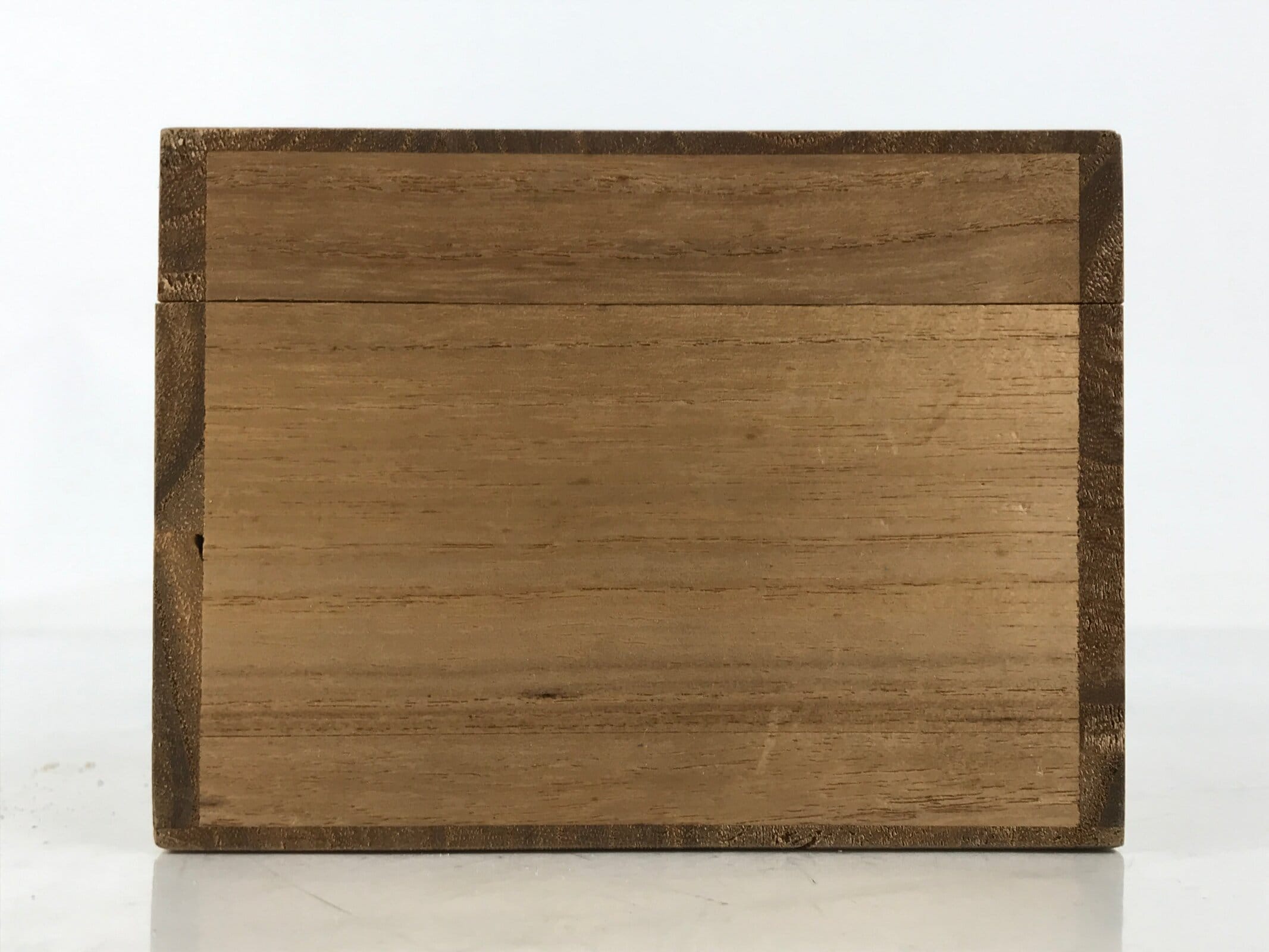 Japanese Wooden Lidded Pottery Storage Box Inside 11.8x10x7.4cm Brown X200