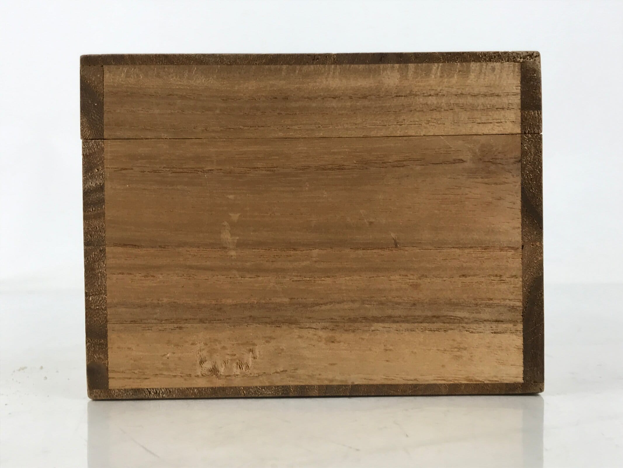 Japanese Wooden Lidded Pottery Storage Box Inside 11.8x10x7.4cm Brown X200