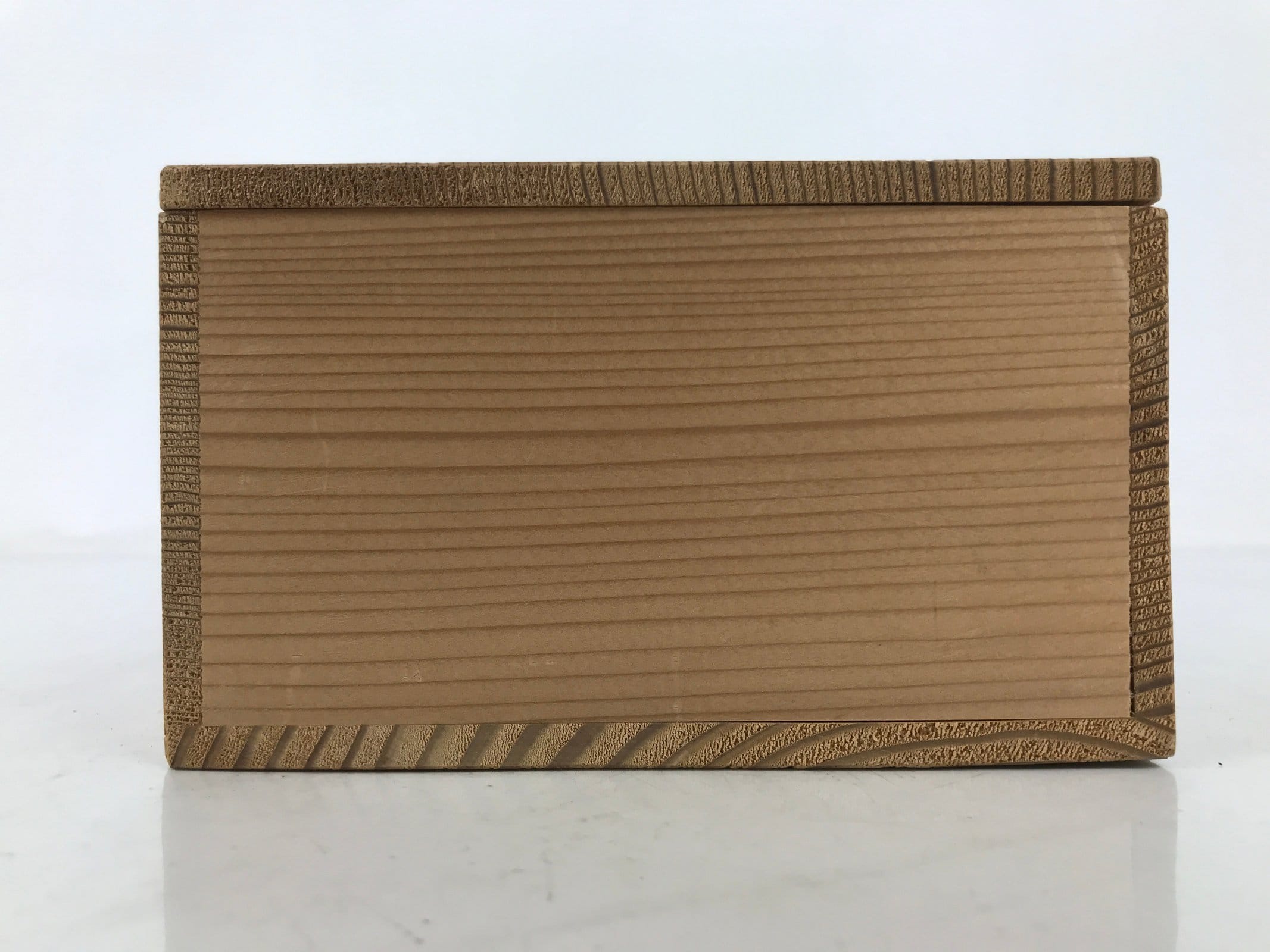 Japanese Wooden Lidded Pottery Storage Box Inside 13x13x7.2cm Brown X189