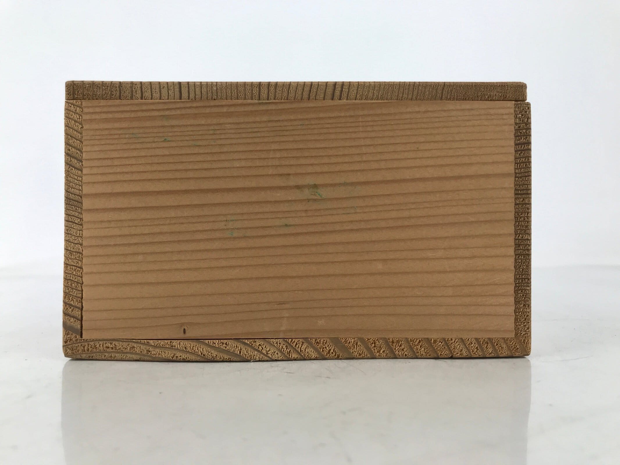 Japanese Wooden Lidded Pottery Storage Box Inside 13x13x7.2cm Brown X189