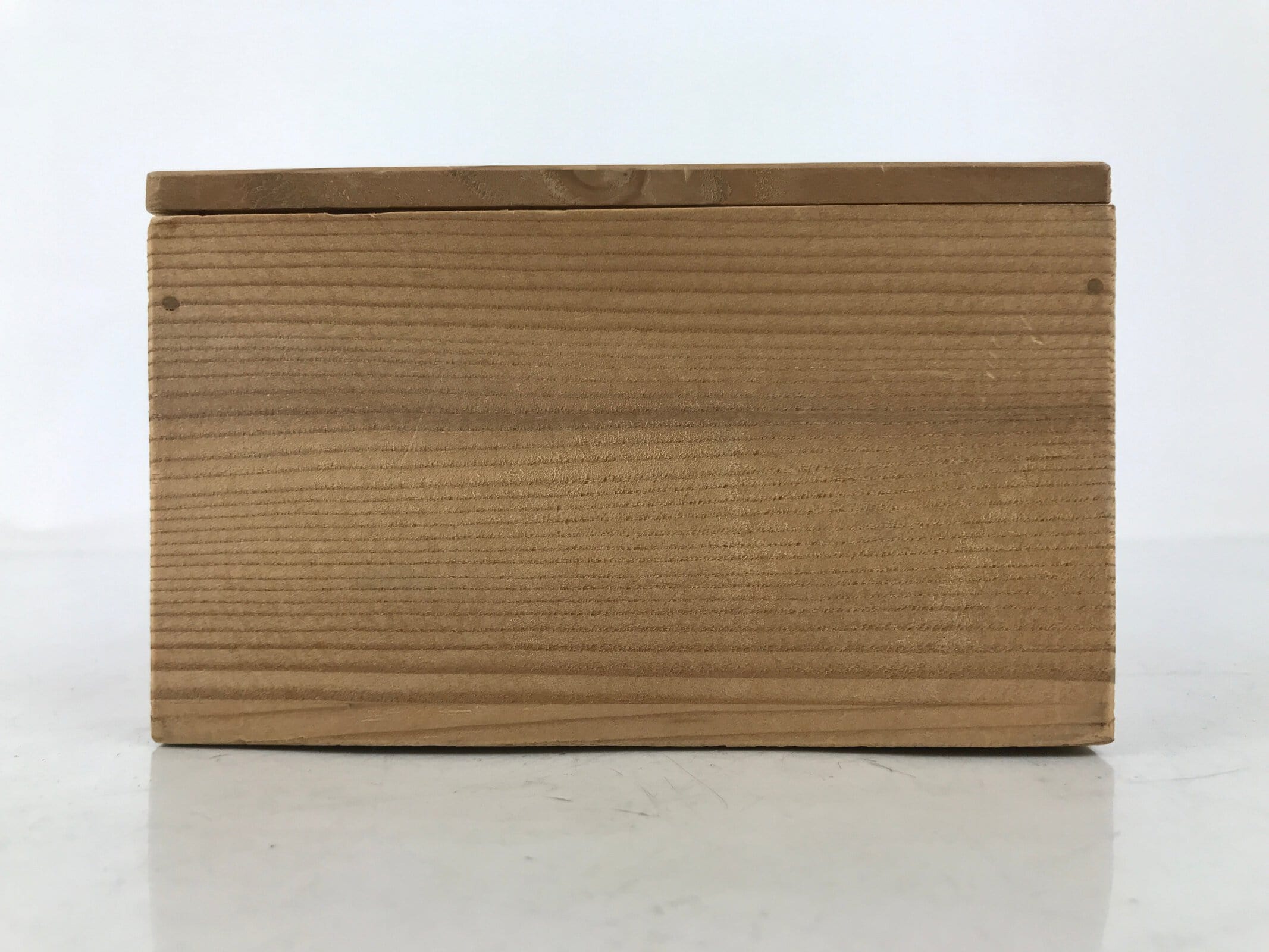 Japanese Wooden Lidded Pottery Storage Box Inside 13x13x7.2cm Brown X189