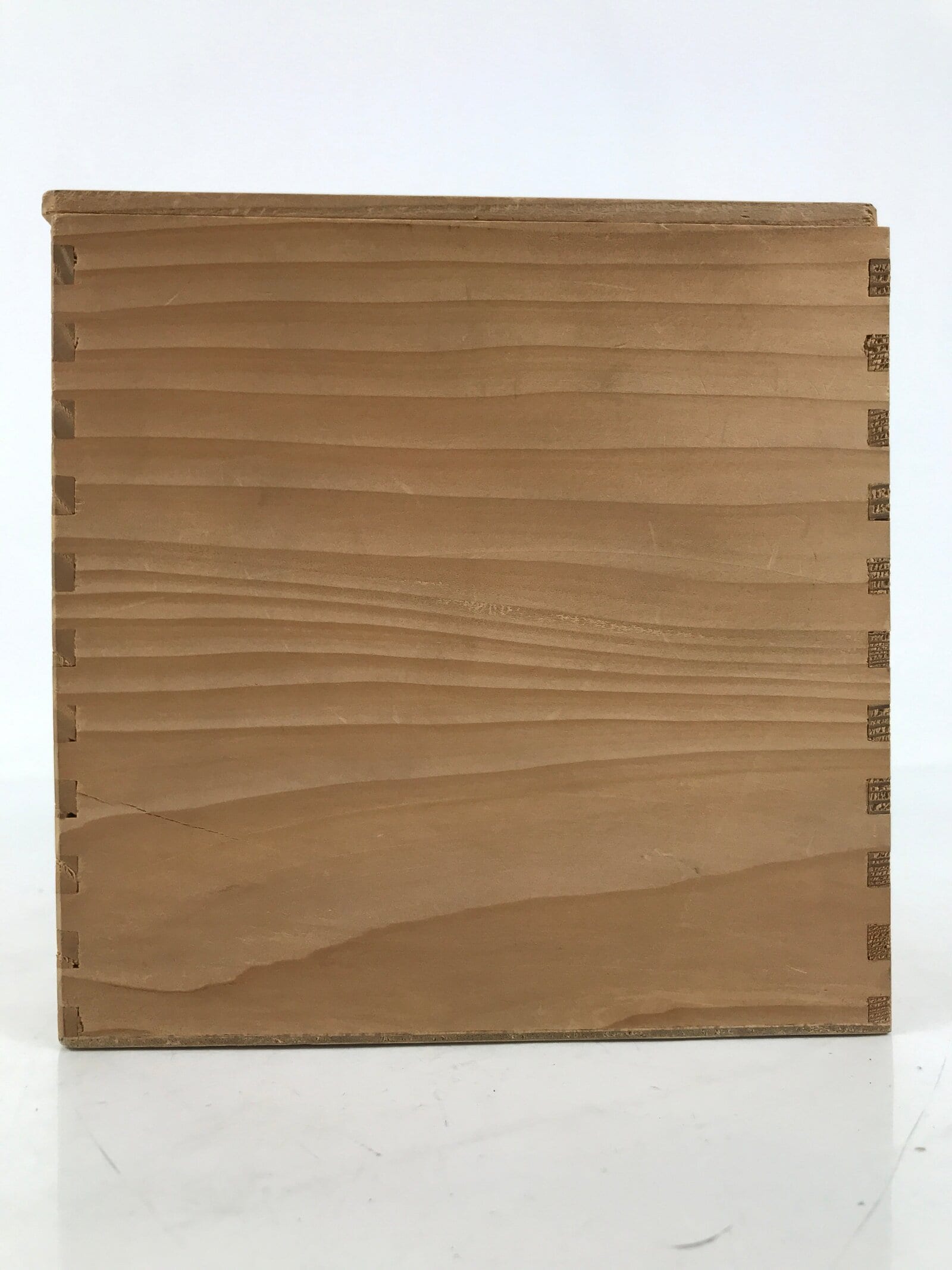 Japanese Wooden Lidded Pottery Storage Box Inside 15.6x15.8x16.2cm Brown X190