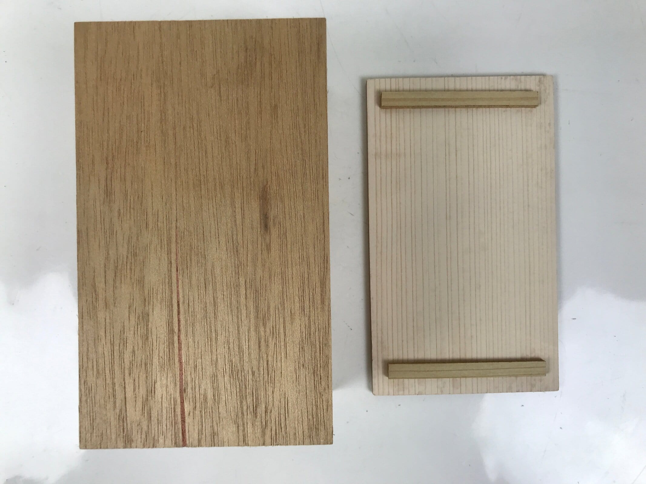 Japanese Wooden Lidded Pottery Storage Box Inside 16x9x8.2cm Brown X197