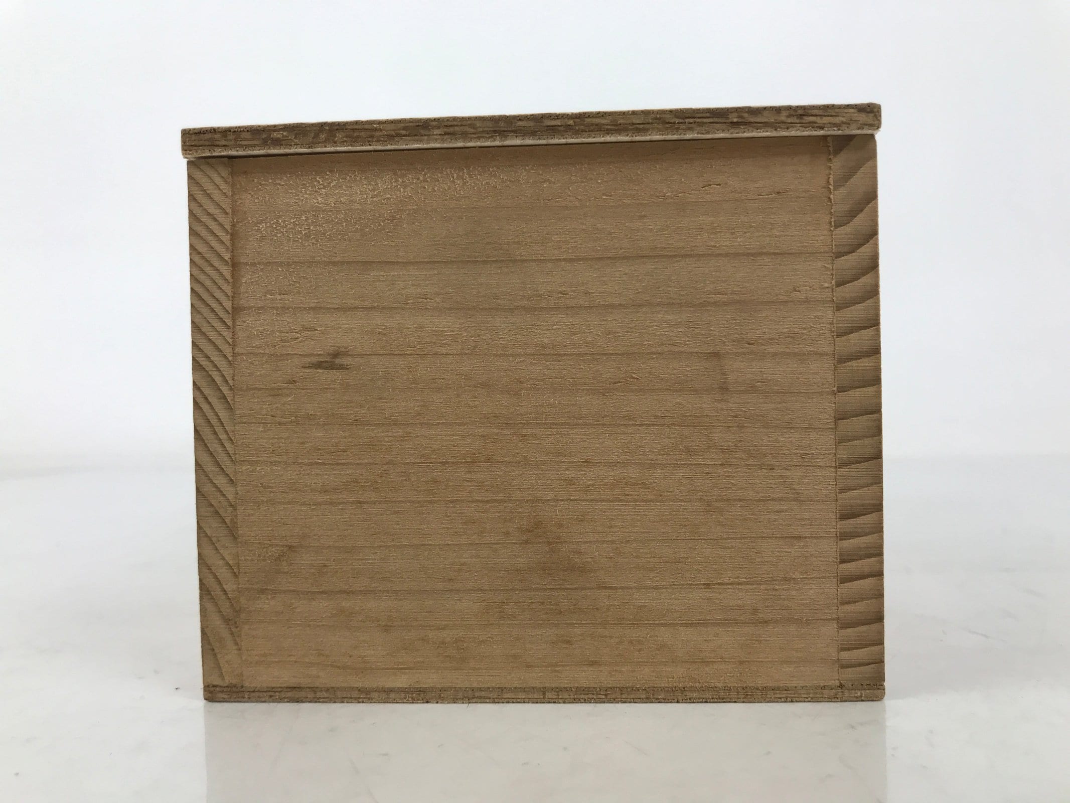 Japanese Wooden Lidded Pottery Storage Box Inside 16x9x8.2cm Brown X197