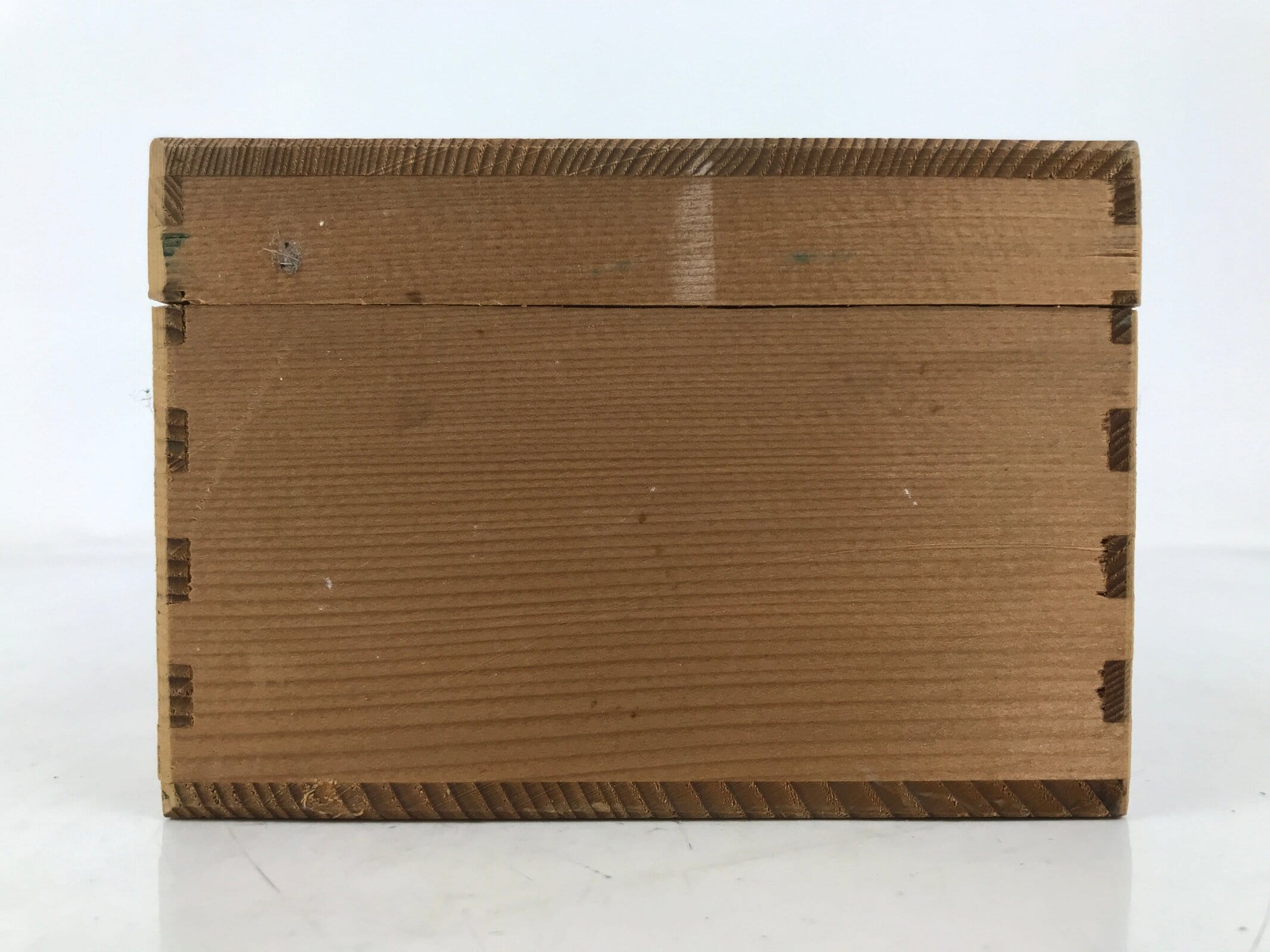 Japanese Wooden Lidded Pottery Storage Box Inside 17.3x13x7cm Brown X191