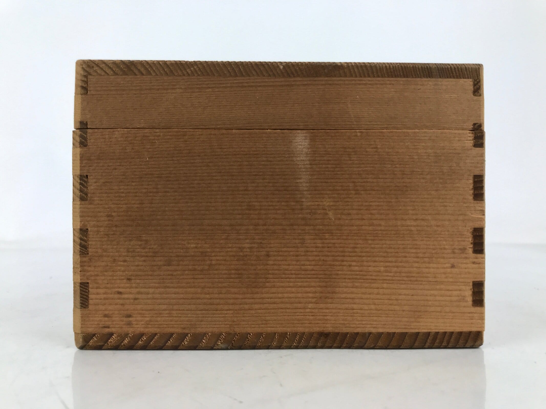 Japanese Wooden Lidded Pottery Storage Box Inside 17.3x13x7cm Brown X191