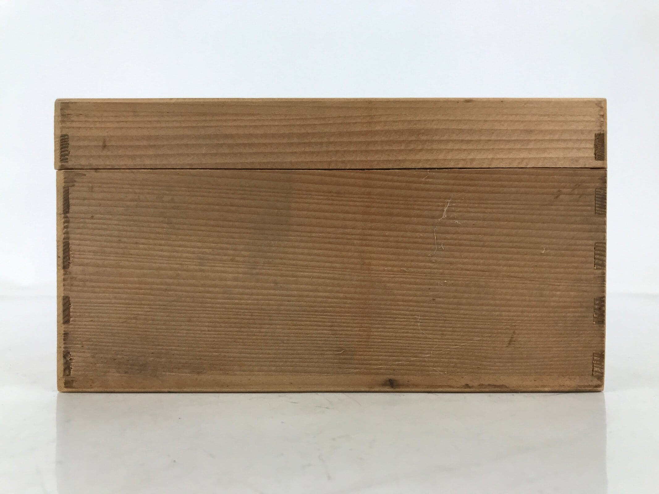 Japanese Wooden Lidded Pottery Storage Box Inside 17.3x13x7cm Brown X191