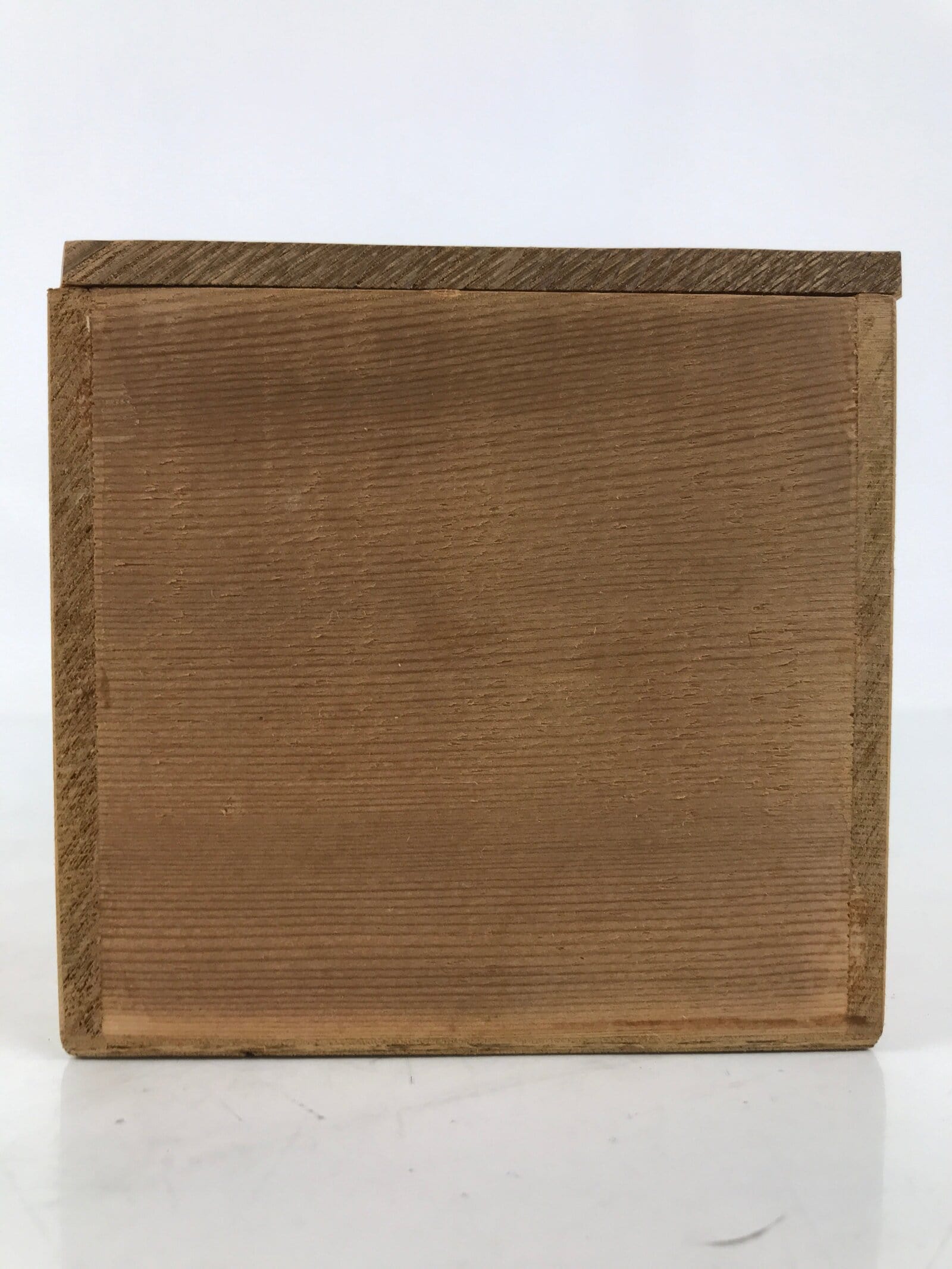 Japanese Wooden Lidded Pottery Storage Box Inside 25x10.3x10.2cm Brown X194