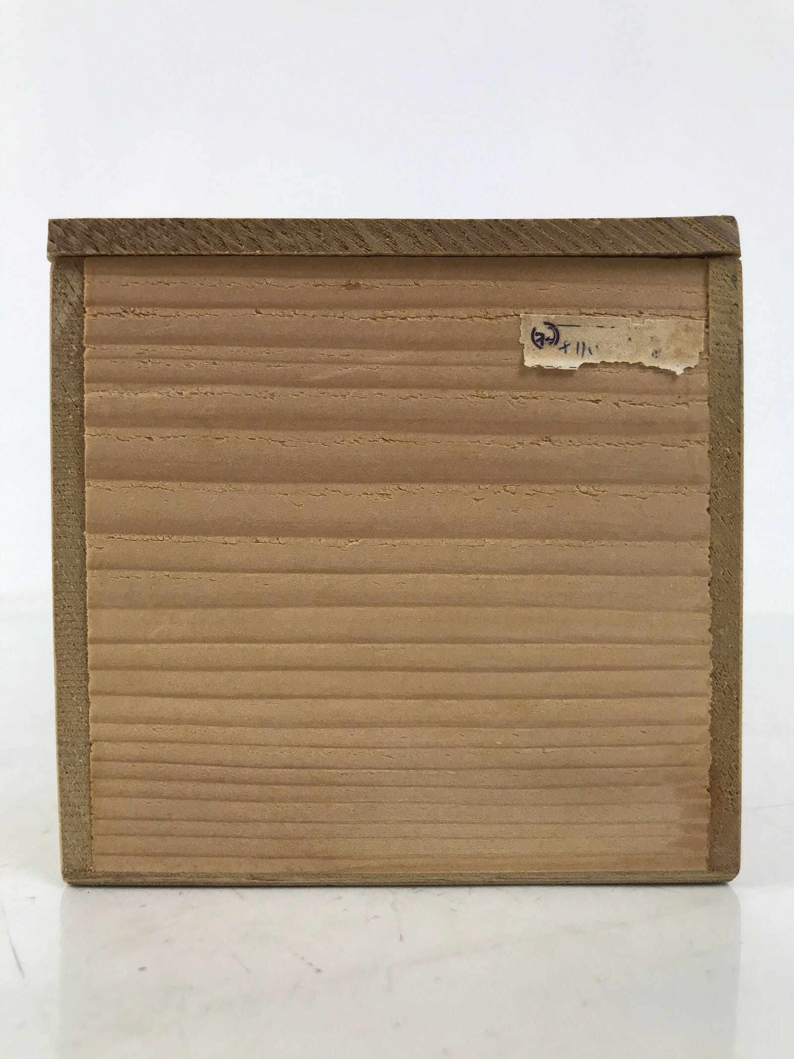 Japanese Wooden Lidded Pottery Storage Box Inside 25x10.3x10.2cm Brown X194