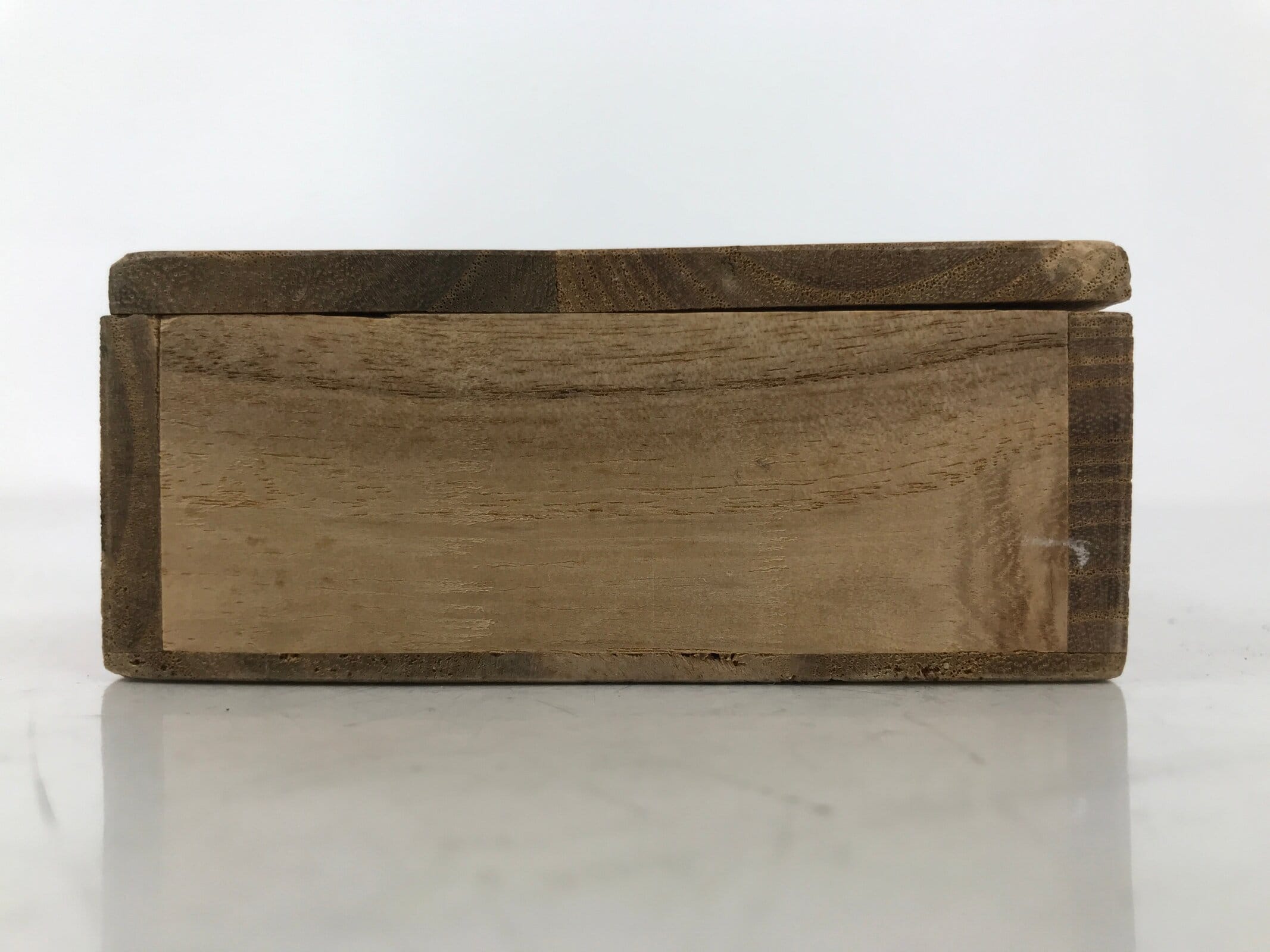 Japanese Wooden Lidded Pottery Storage Box Inside 28.3x7.5x2.9cm Brown X195