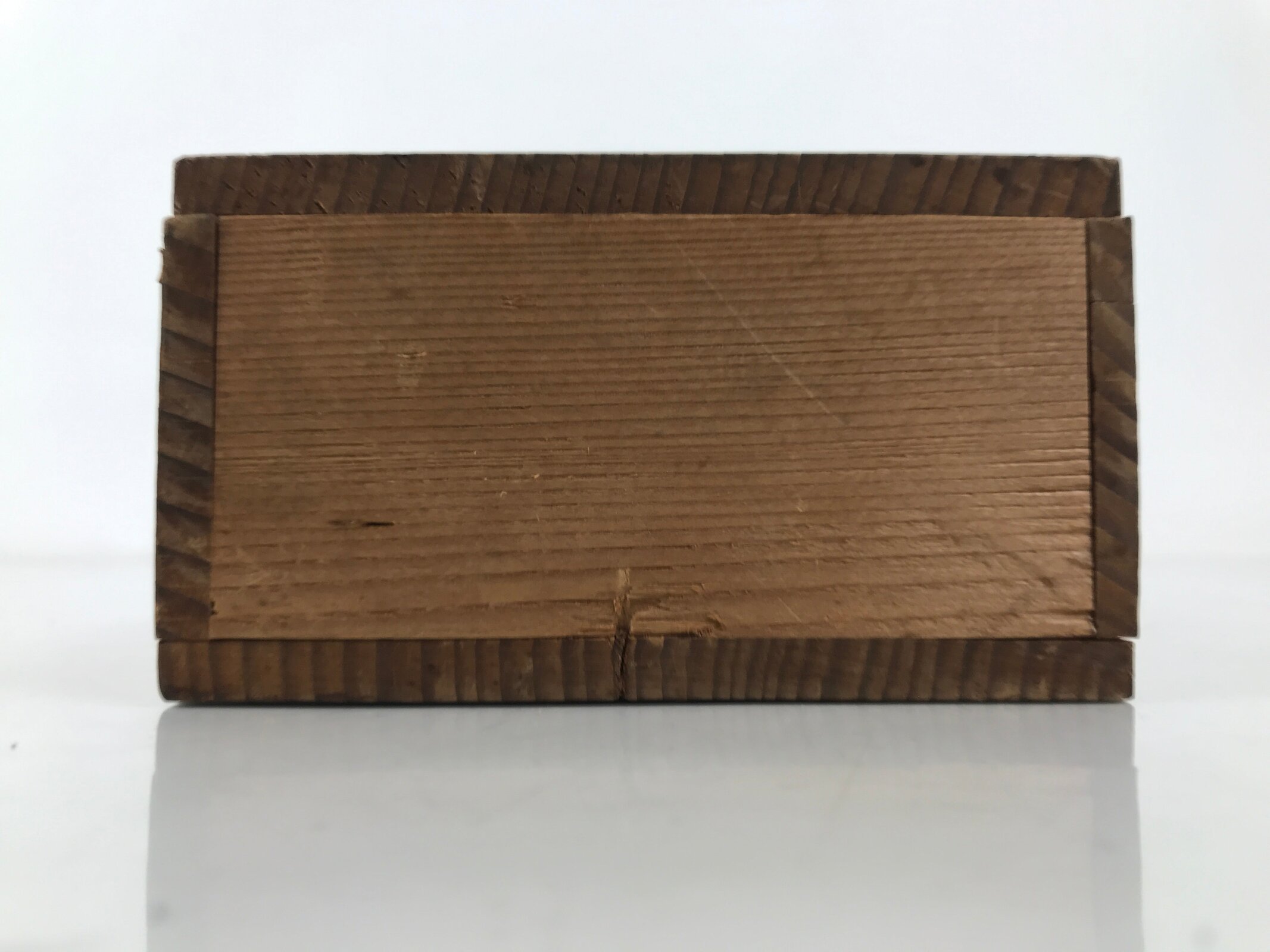 Japanese Wooden Lidded Pottery Storage Box Inside 32.6x9.4x4.8cm Brown X199