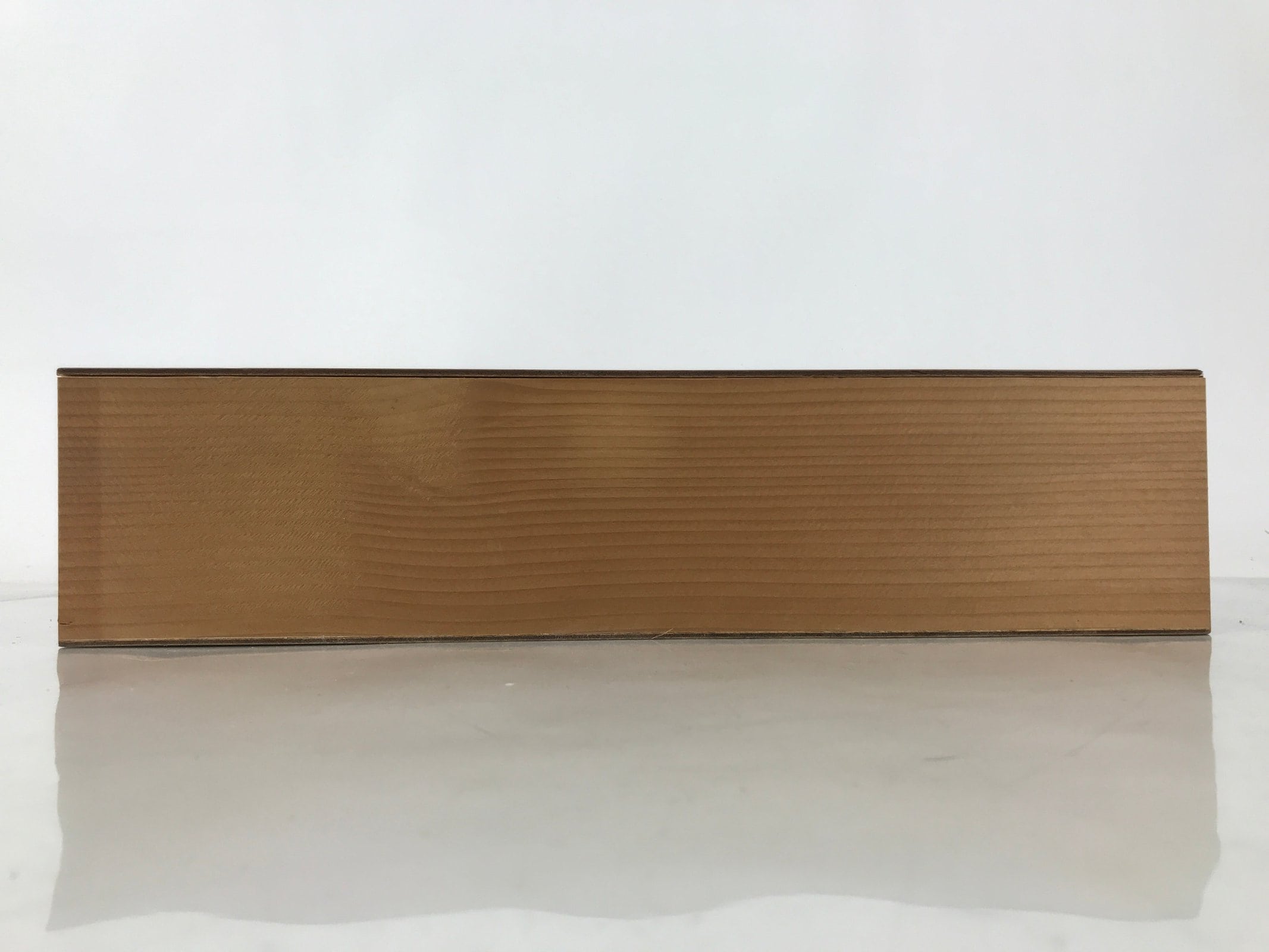 Japanese Wooden Lidded Pottery Storage Box Inside 38.4x10.2x8.9cm Brown X170