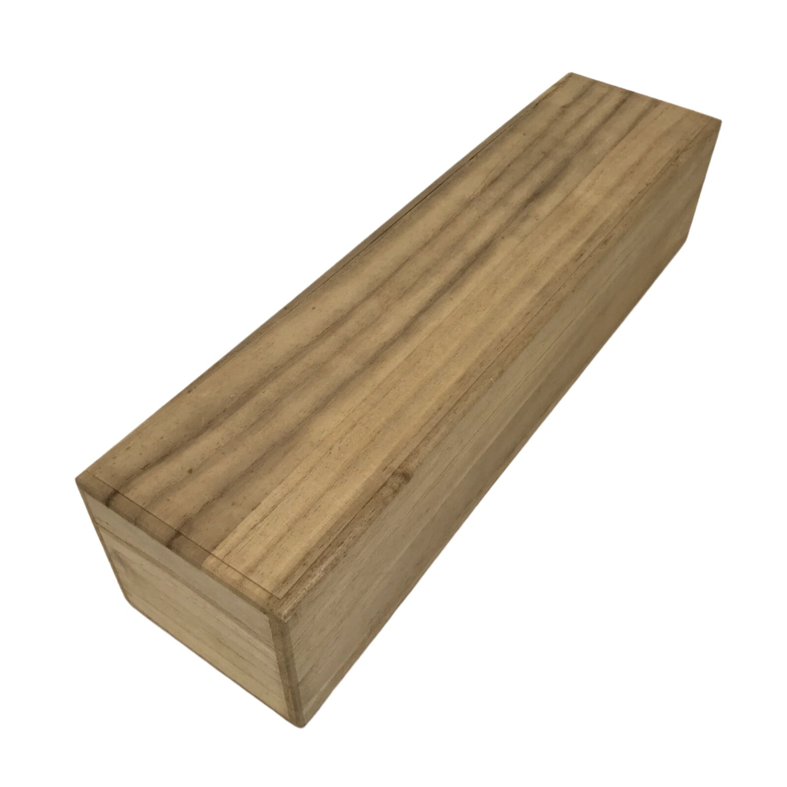 Japanese Wooden Lidded Pottery Storage Box Inside 38x8.5x7cm Brown X186