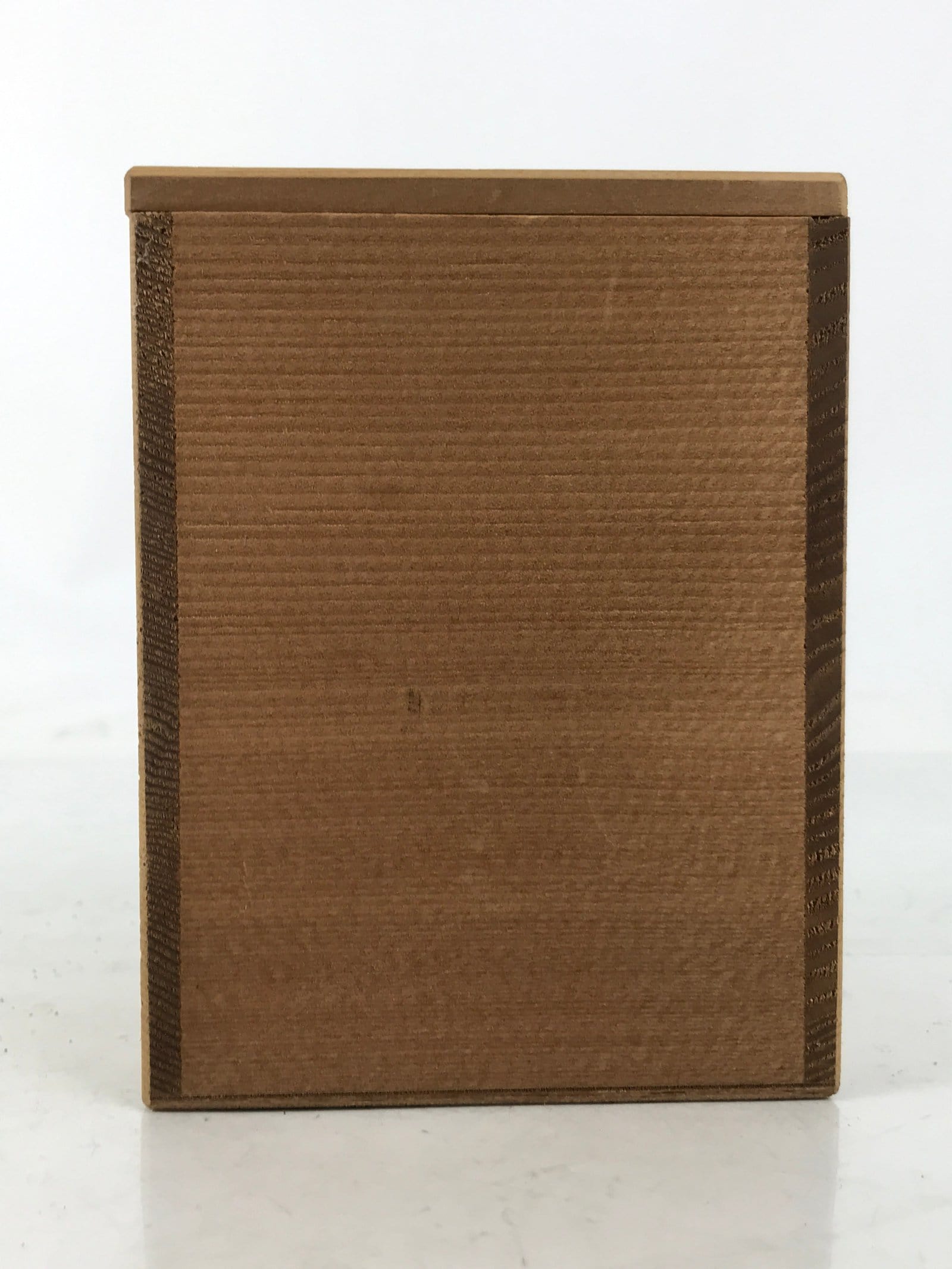 Japanese Wooden Lidded Pottery Storage Box Inside 8.5x8.5x11.6cm Brown X196