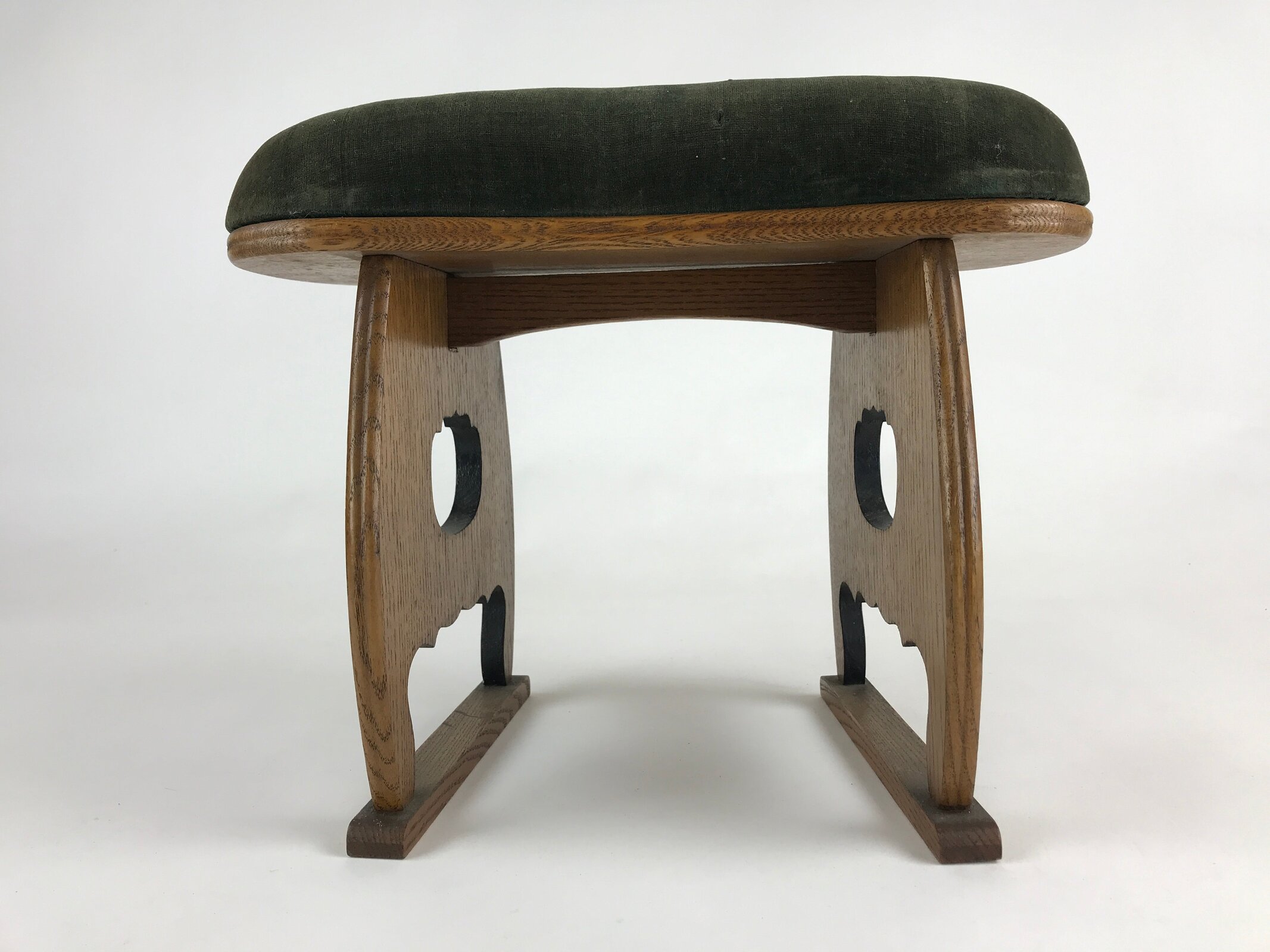 Japanese Wooden Low Chair Tatami Stool Vtg Ozashiki Washitsu Isu Green JK512