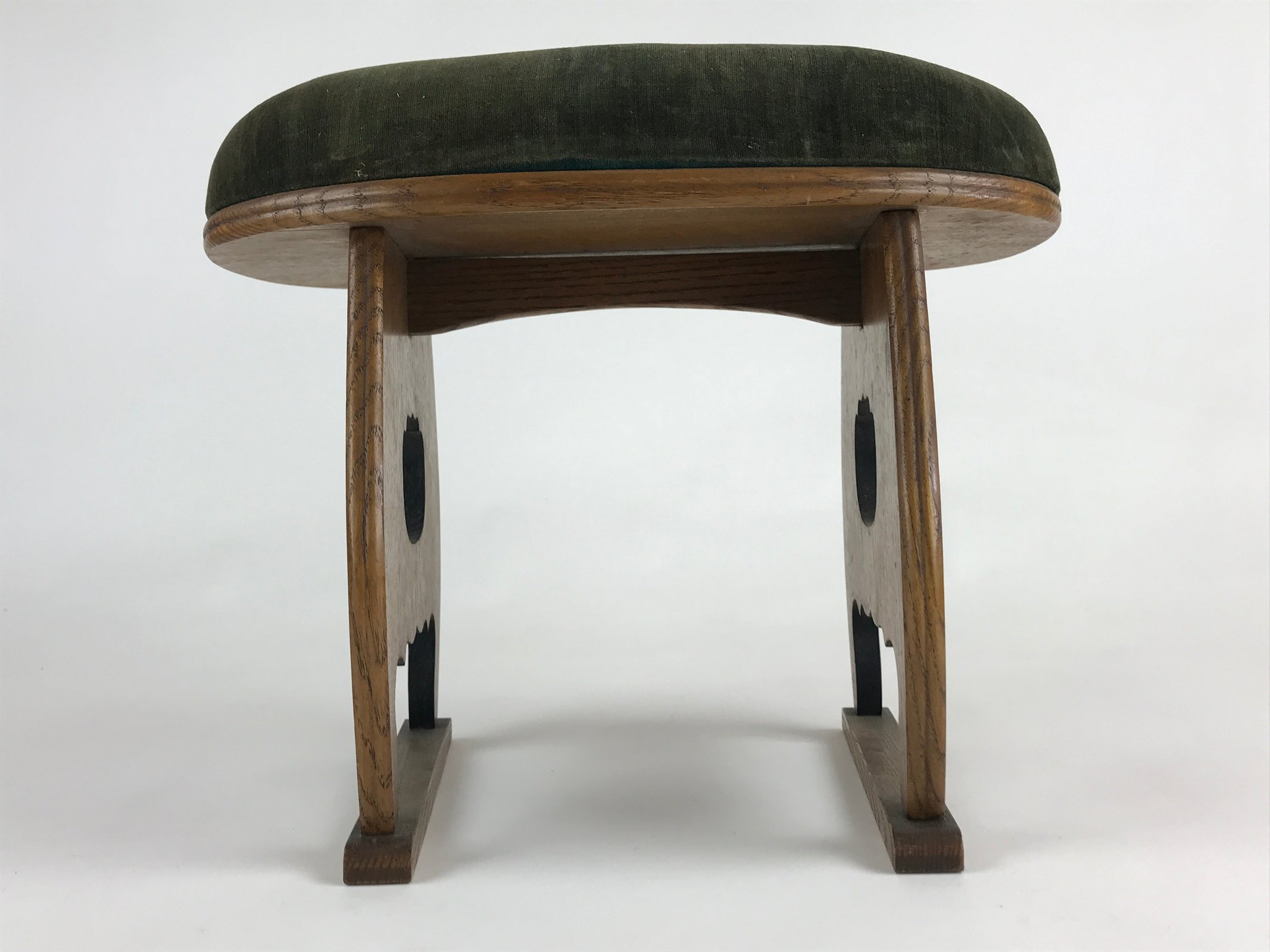 Japanese Wooden Low Chair Tatami Stool Vtg Ozashiki Washitsu Isu Green JK512