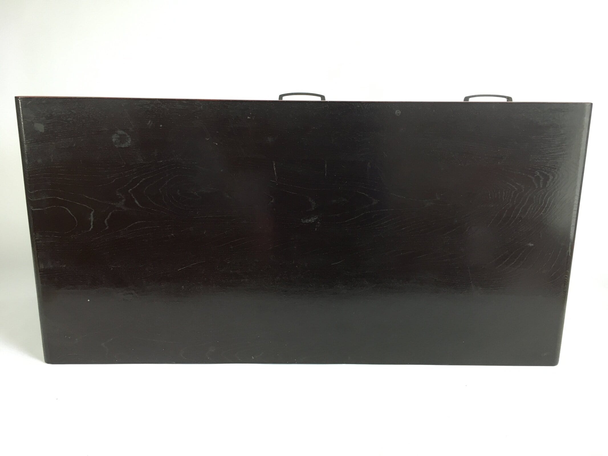 Japanese Wooden Low Desk Vtg 2 Drawers Sliding Door Black Red T242