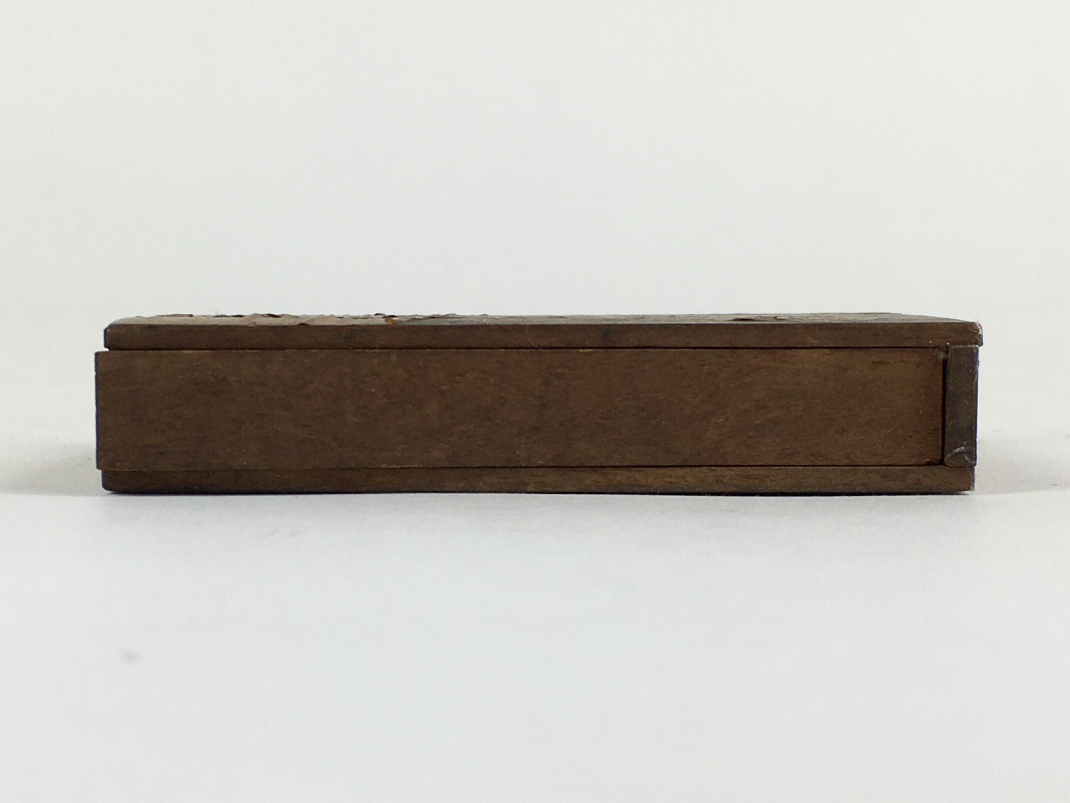 Japanese Wooden Match Box Vtg Handmade Woodworking Brown JK352