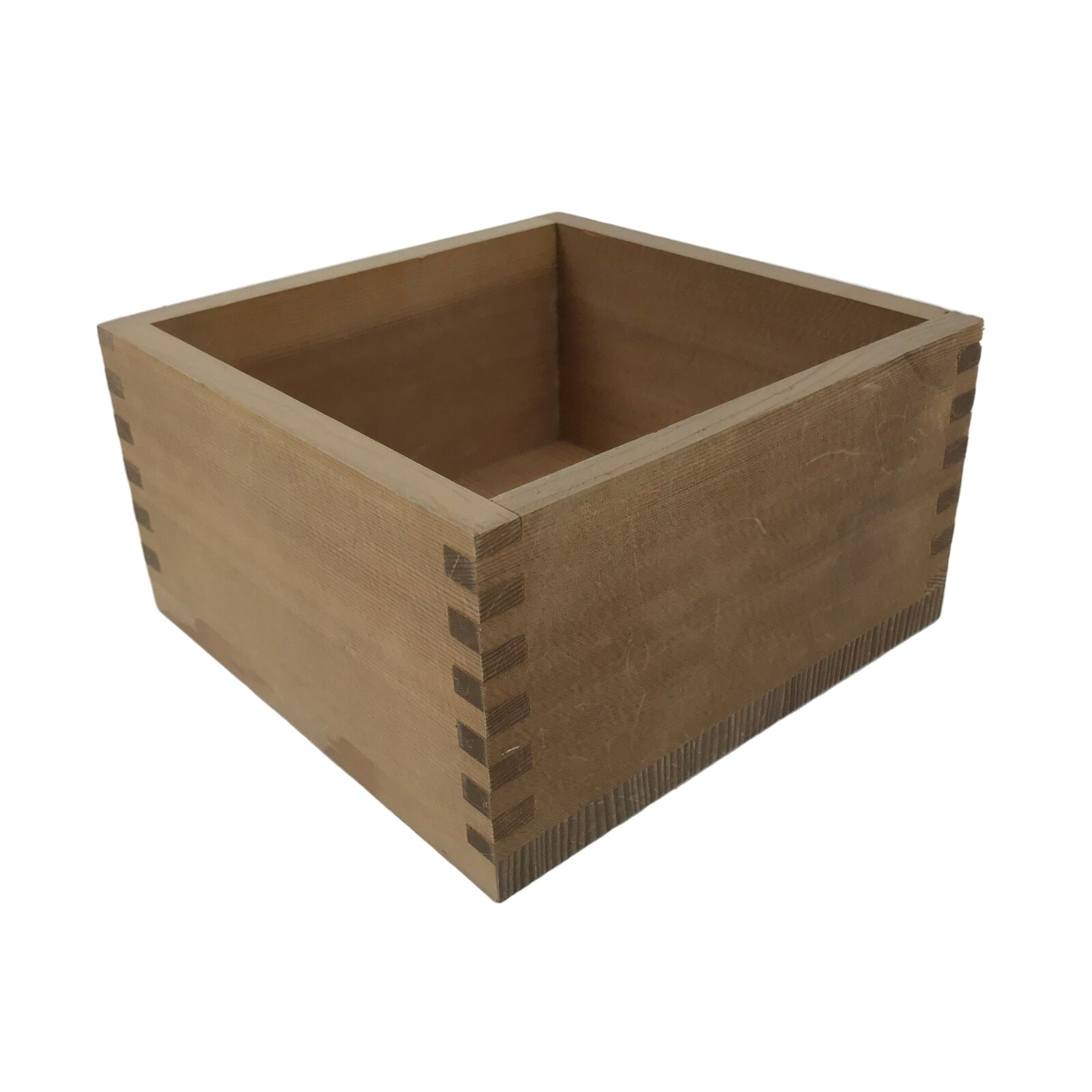 Japanese Wooden Measuring Cup Vtg Masu Decoration Square Box Blank Thick X215