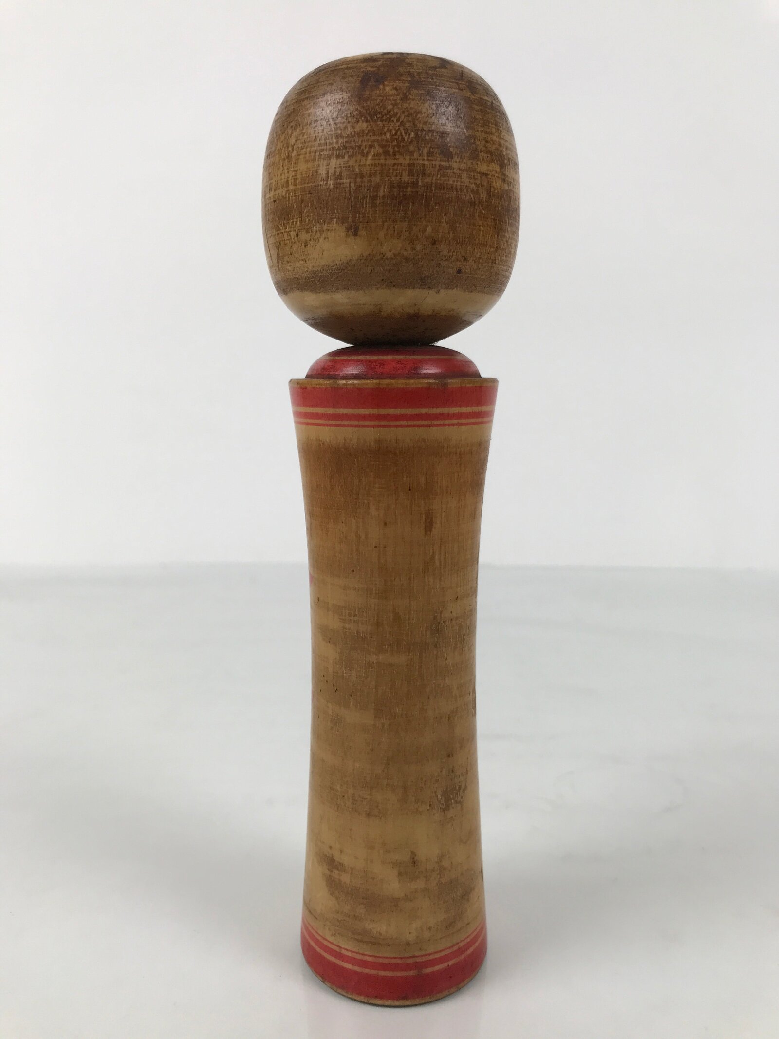 Japanese Wooden Naruko Kokeshi Doll Vtg Black Red Brown Traditional Craft KF767