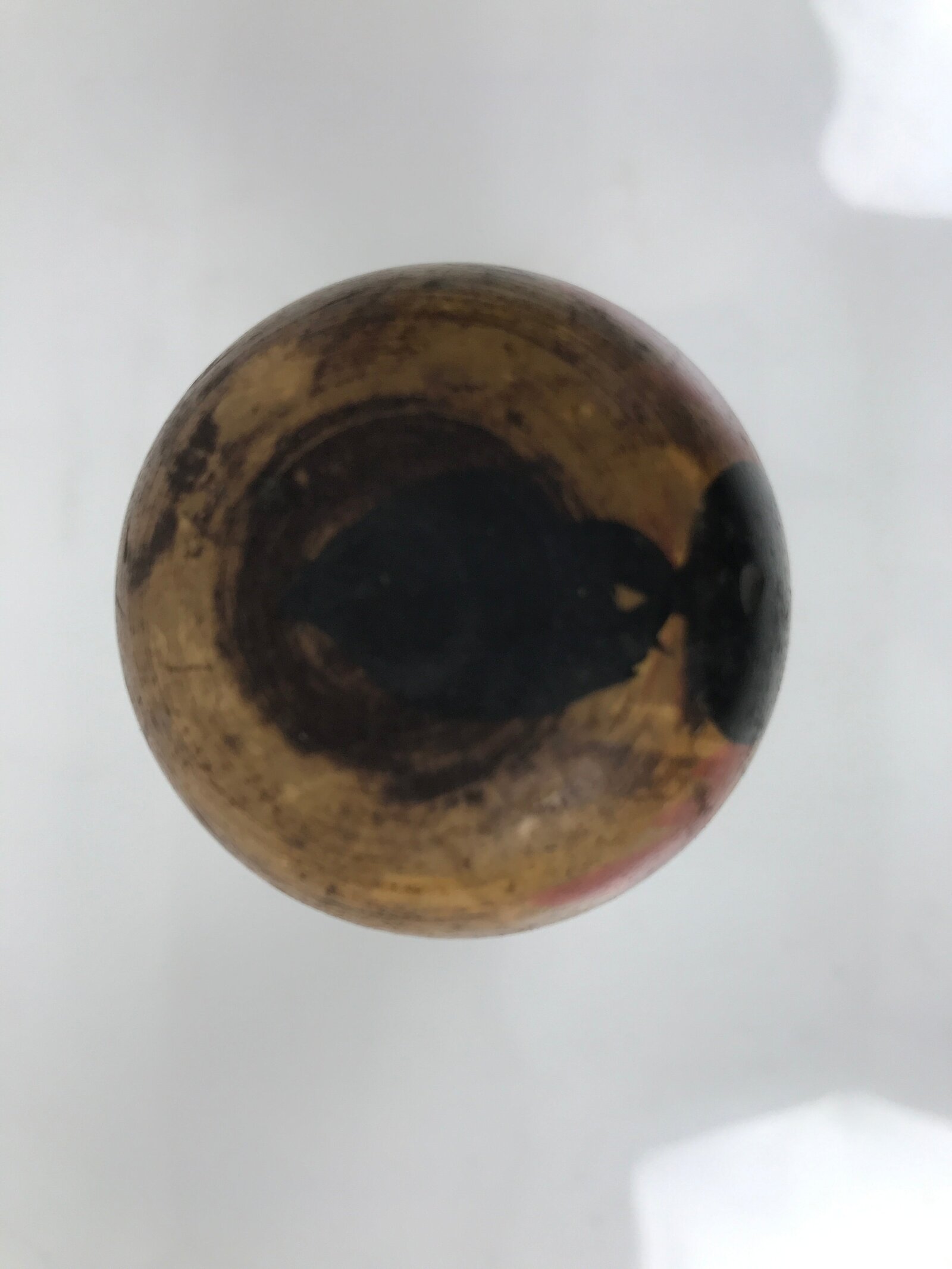 Japanese Wooden Naruko Kokeshi Doll Vtg Black Red Brown Traditional Craft KF767