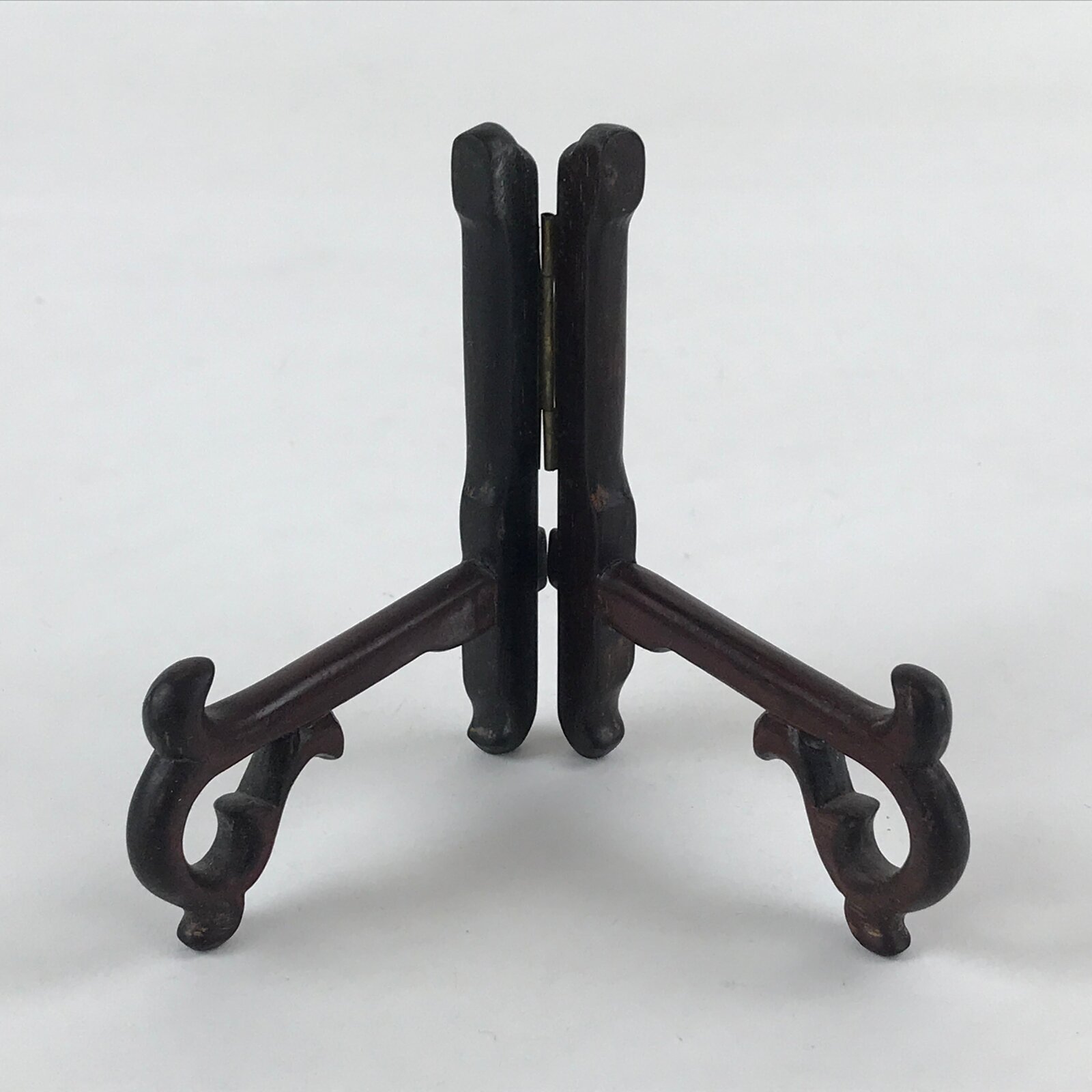 Japanese Wooden Plate Stand Picture Frame Stand Vtg Display Saratate Brown JK538