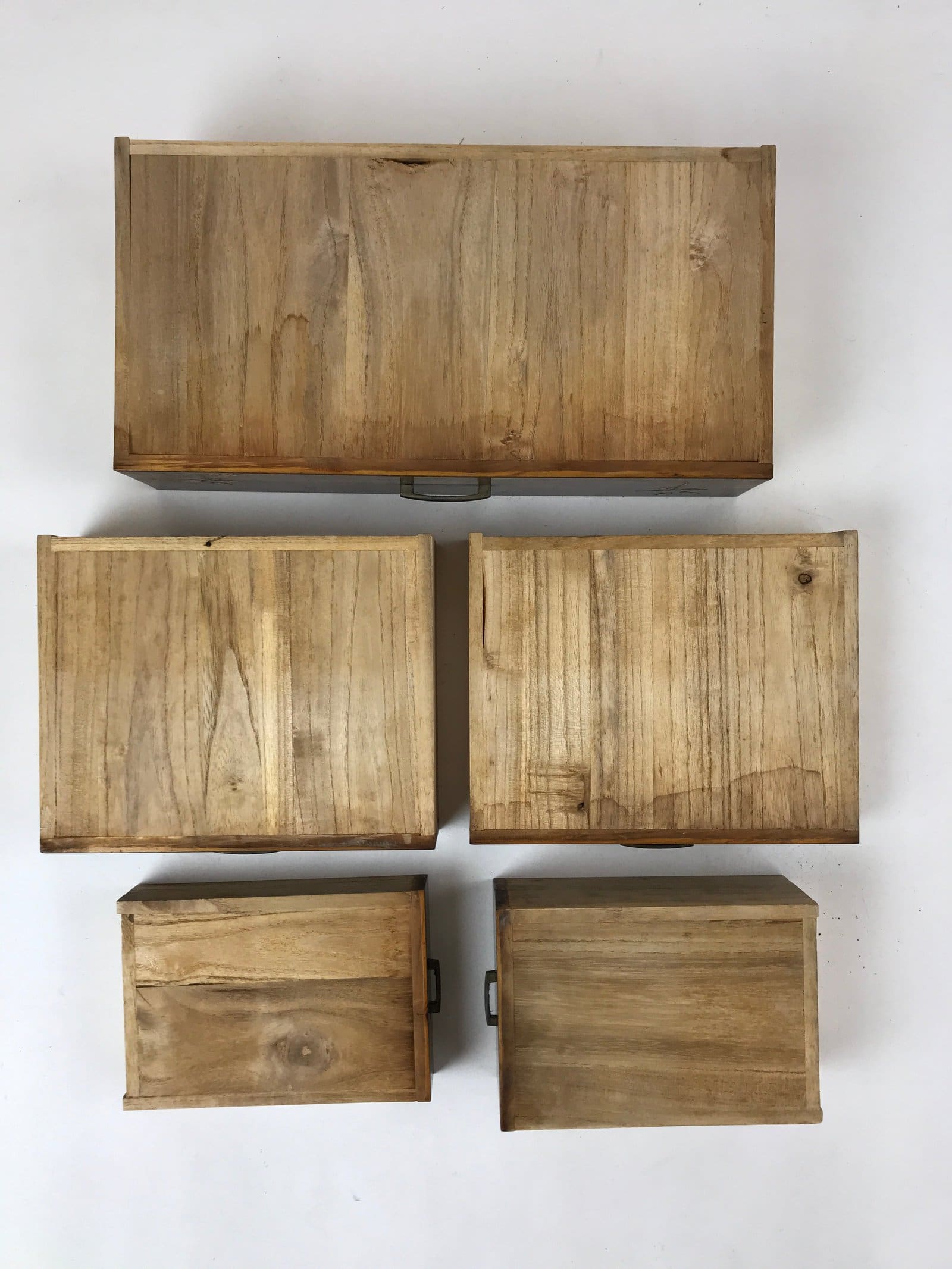 Japanese Wooden Sewing Box Haribako Vtg Tansu 5 Drawers Raden Dark Brown T361