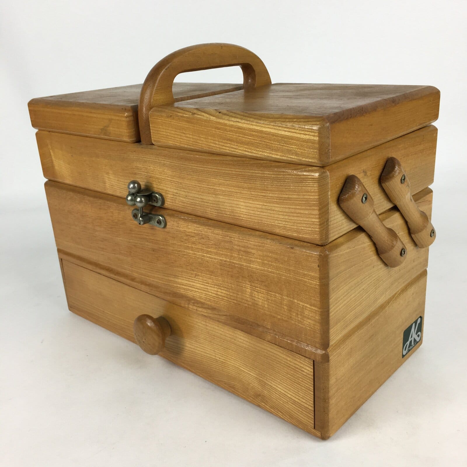 Japanese Wooden Sewing Box Vtg Haribako Chest Tansu 1 Drawers T314