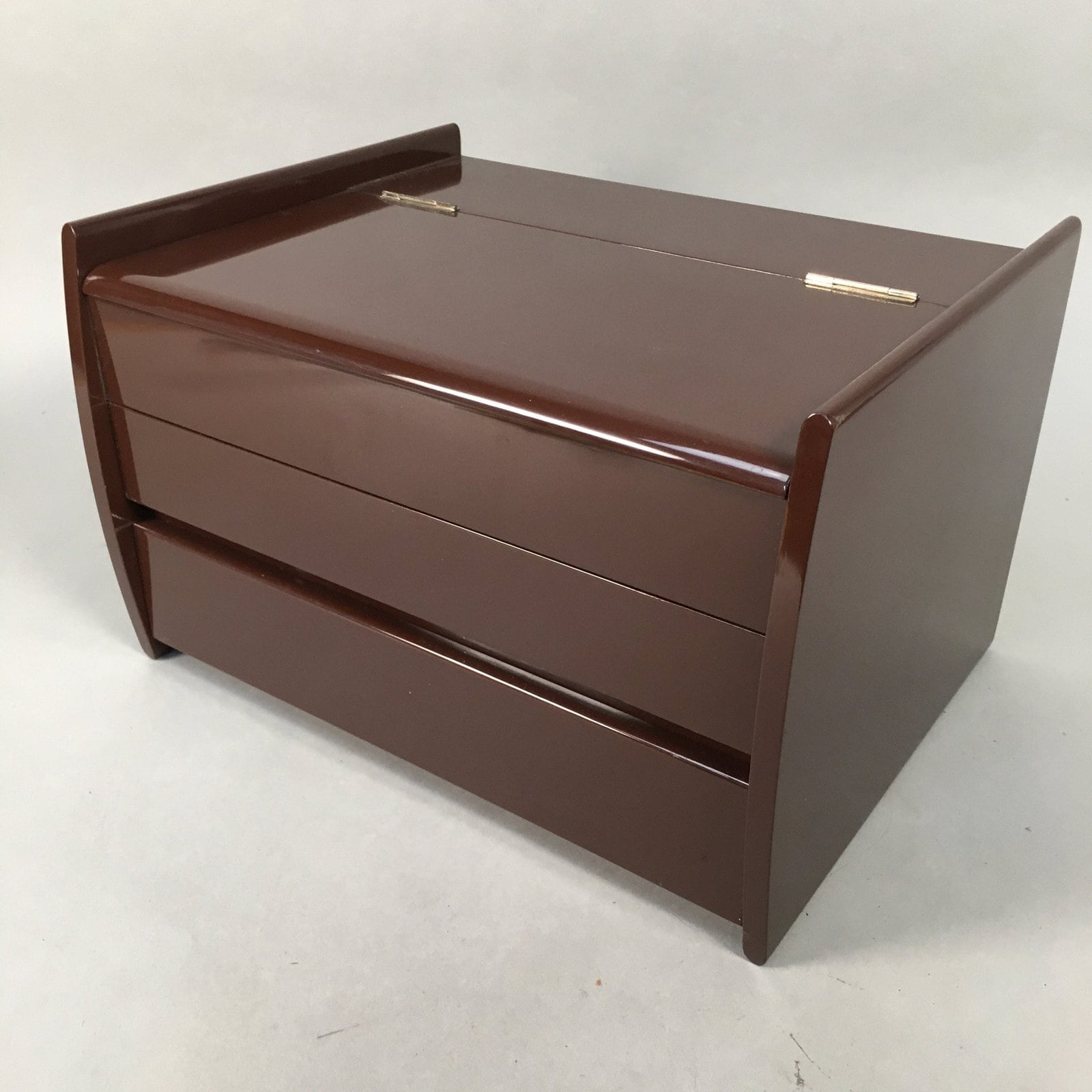 Japanese Wooden Sewing Box Vtg Haribako Chest Tansu 2 Drawers T228