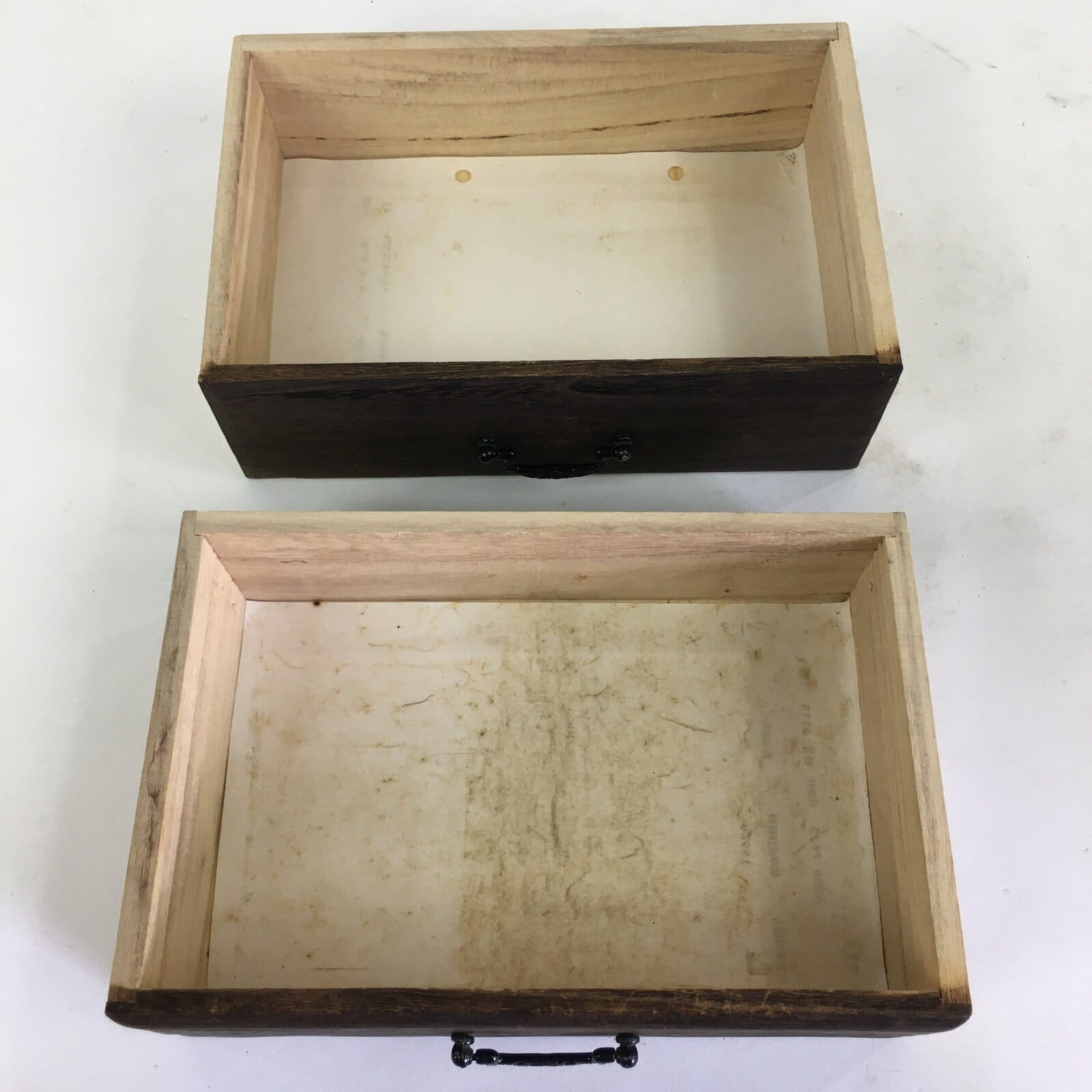 Japanese Wooden Sewing Box Vtg Haribako Chest Tansu 2 Drawers T304