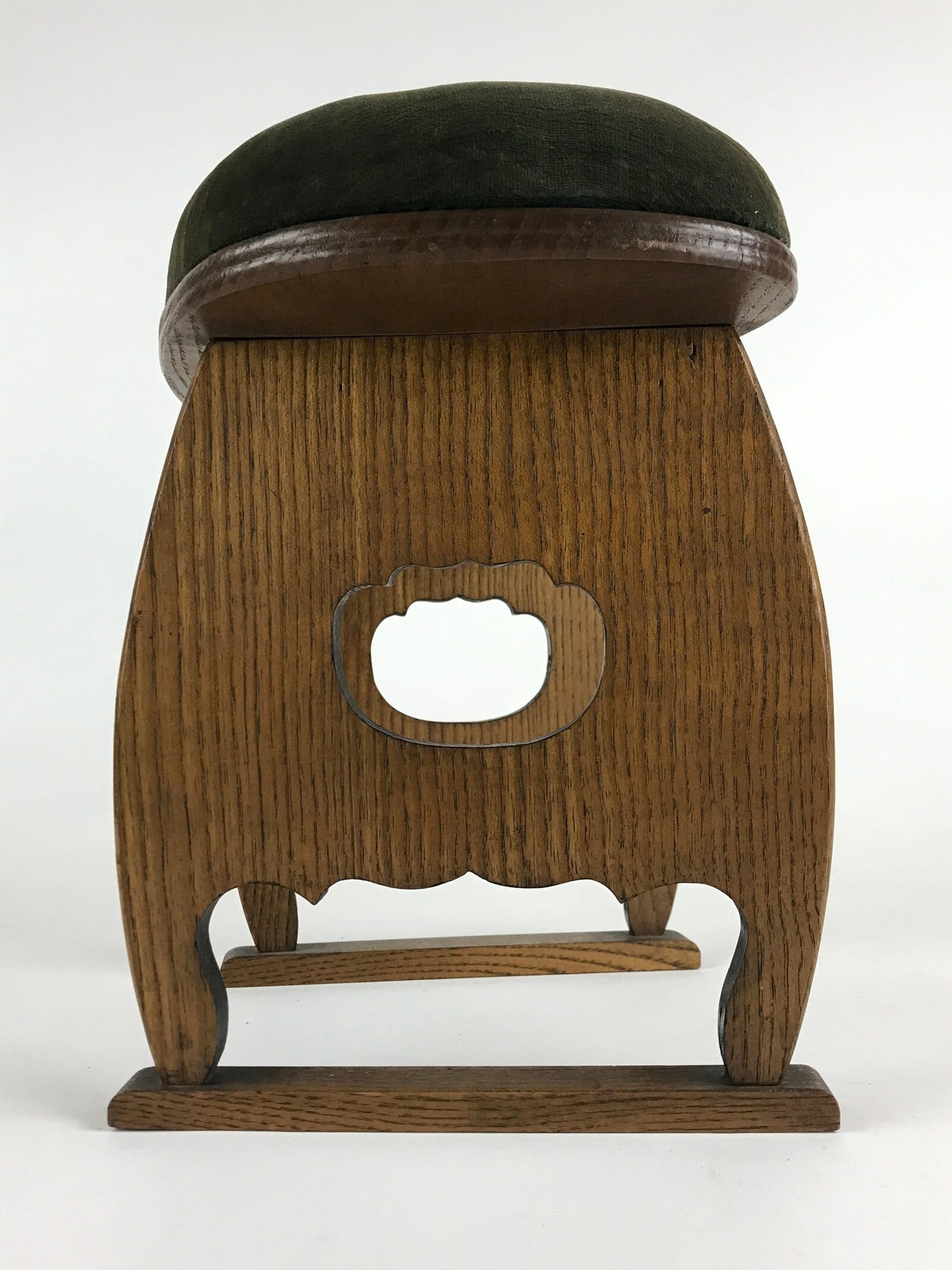 Japanese Wooden Shogi Go Armrest Vtg Kyousoku Green Cushion JK513
