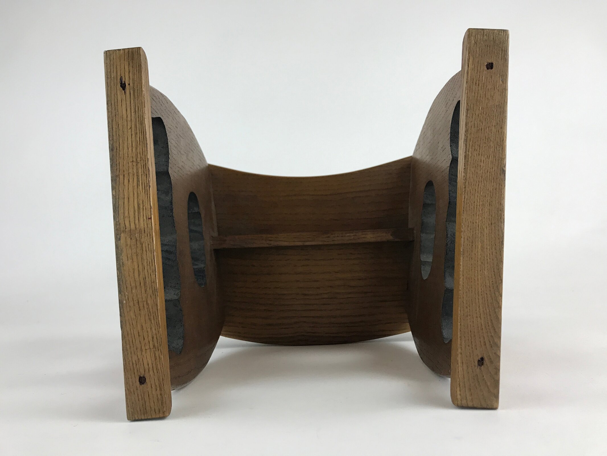 Japanese Wooden Shogi Go Armrest Vtg Kyousoku Green Cushion JK513