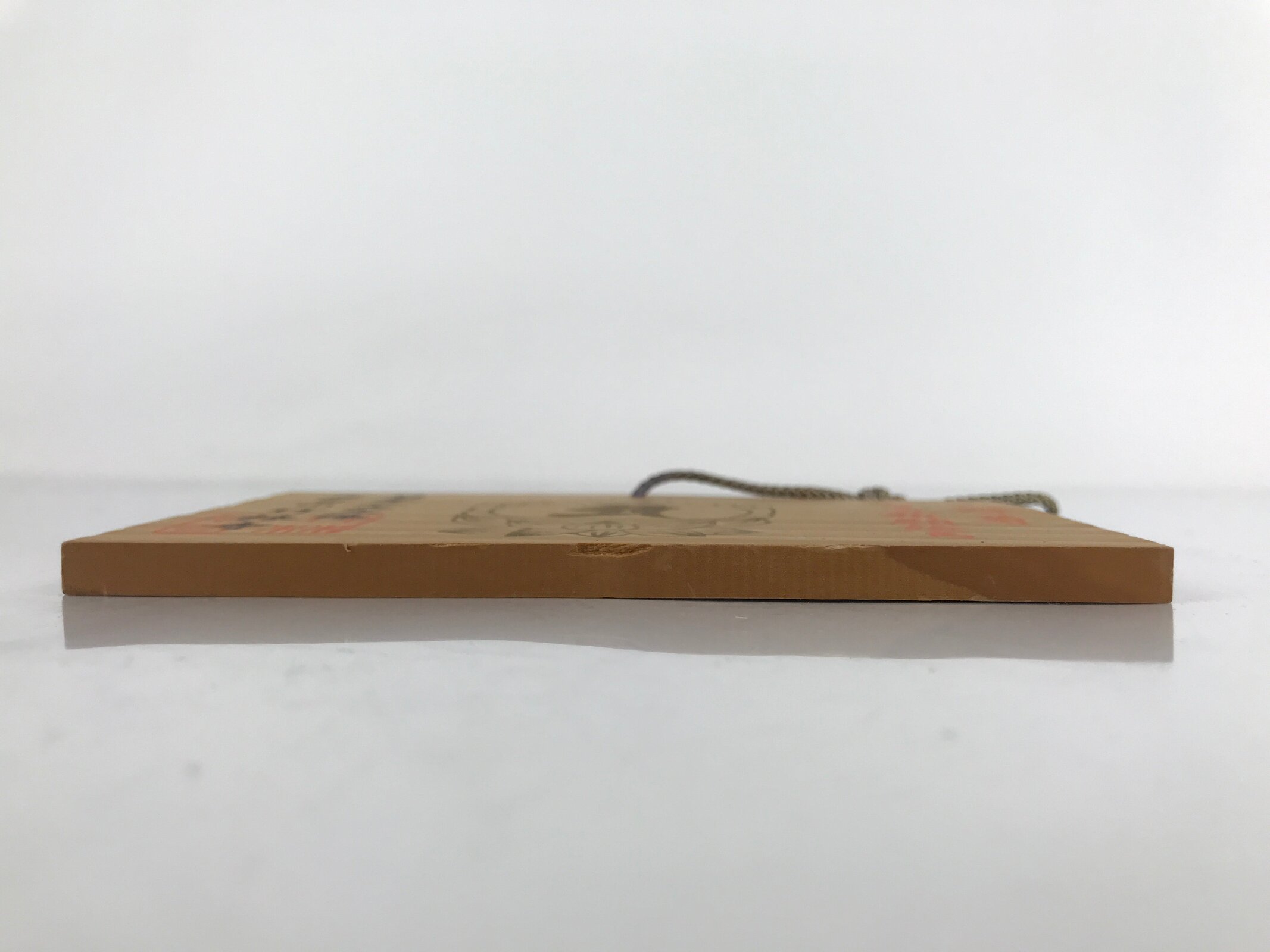 Japanese Wooden Shrine Plaque Ema Vtg Chikurinji Temple Hanging Wish EM57