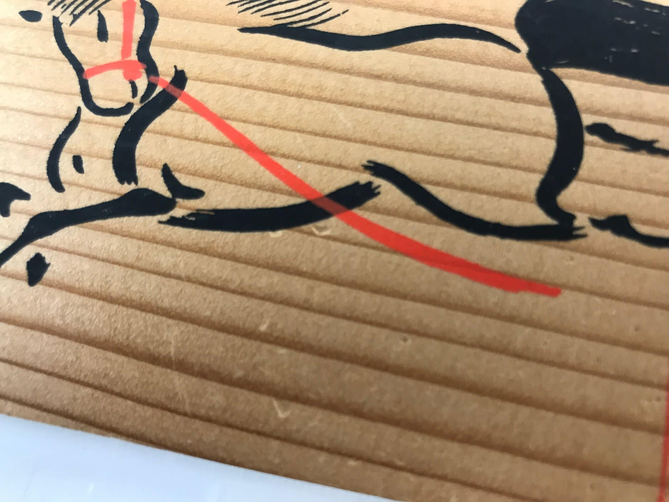 Japanese Wooden Shrine Plaque Ema Vtg Galloping Horse Shiogama Shrine EM58